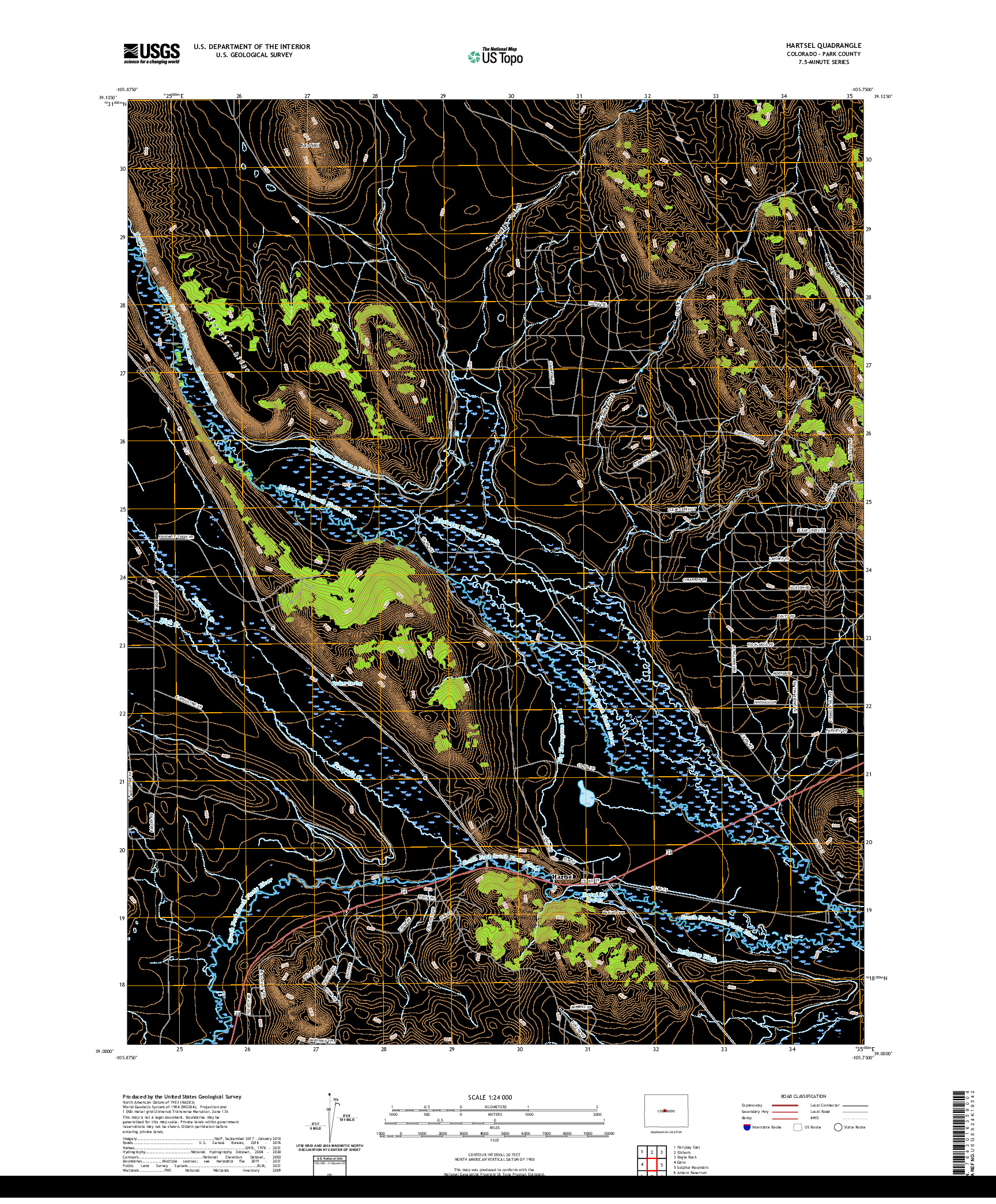 US TOPO 7.5-MINUTE MAP FOR HARTSEL, CO