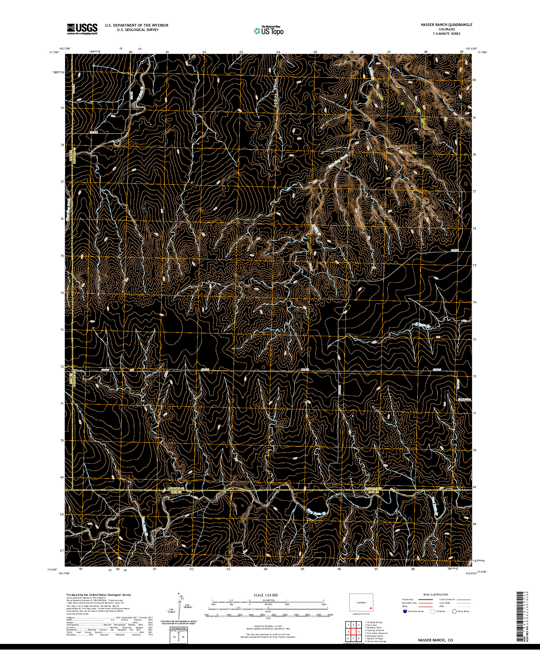 US TOPO 7.5-MINUTE MAP FOR HASSER RANCH, CO