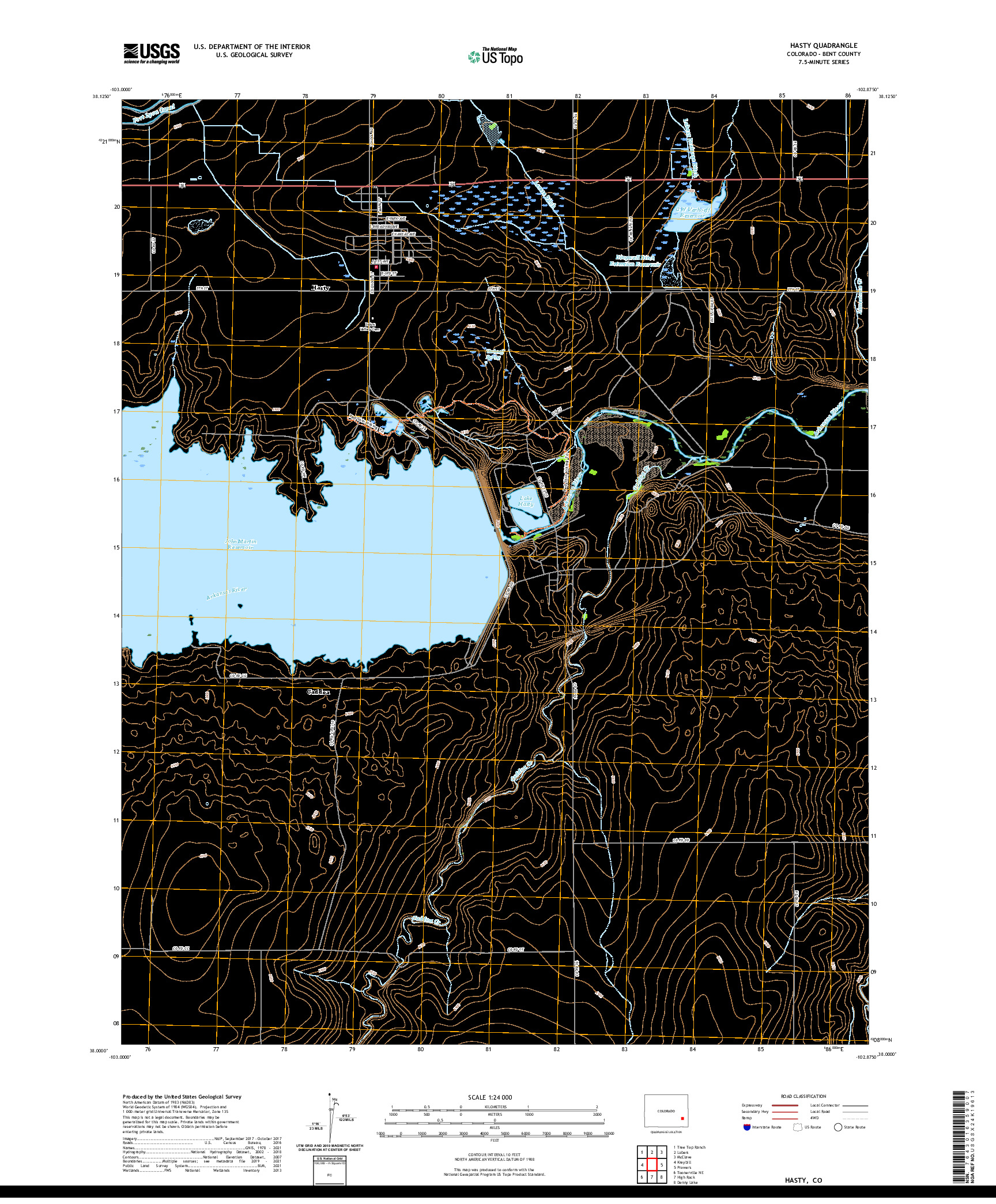 US TOPO 7.5-MINUTE MAP FOR HASTY, CO