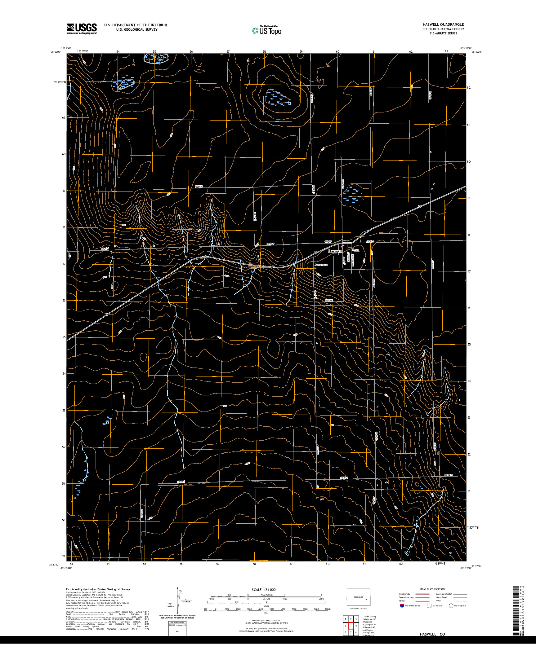 US TOPO 7.5-MINUTE MAP FOR HASWELL, CO