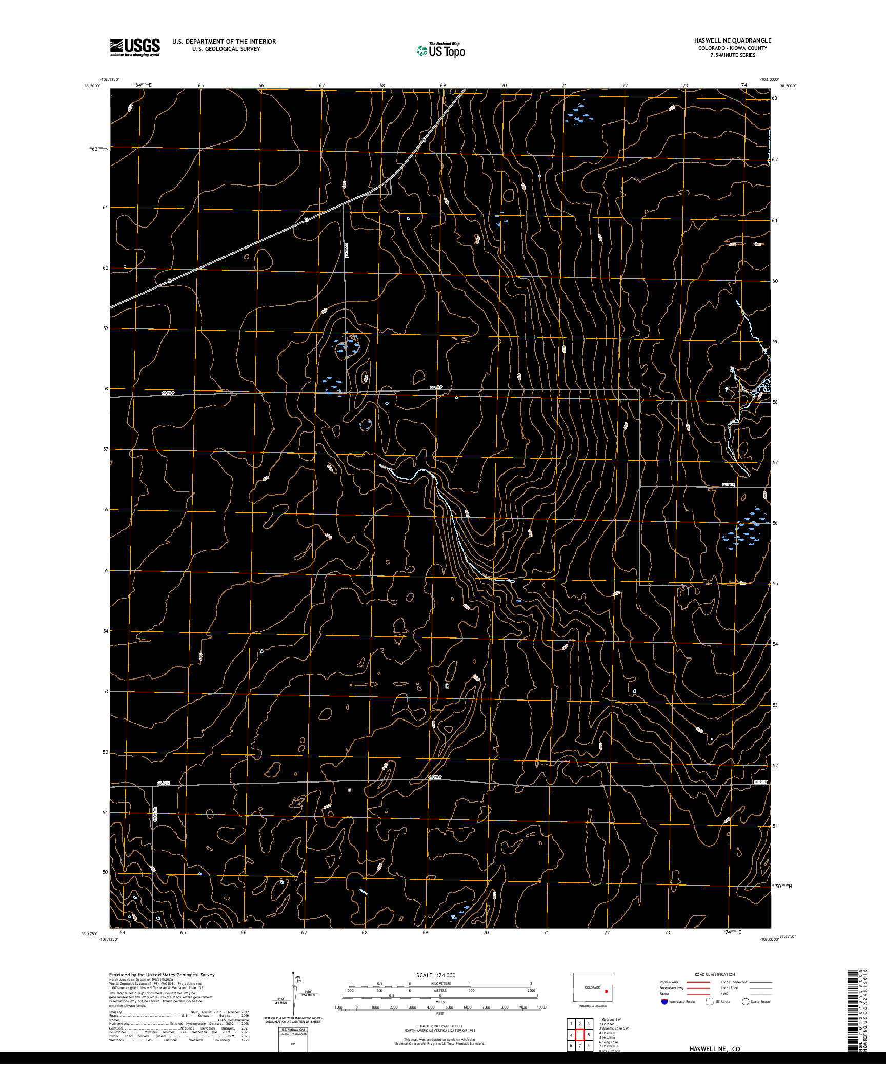 US TOPO 7.5-MINUTE MAP FOR HASWELL NE, CO