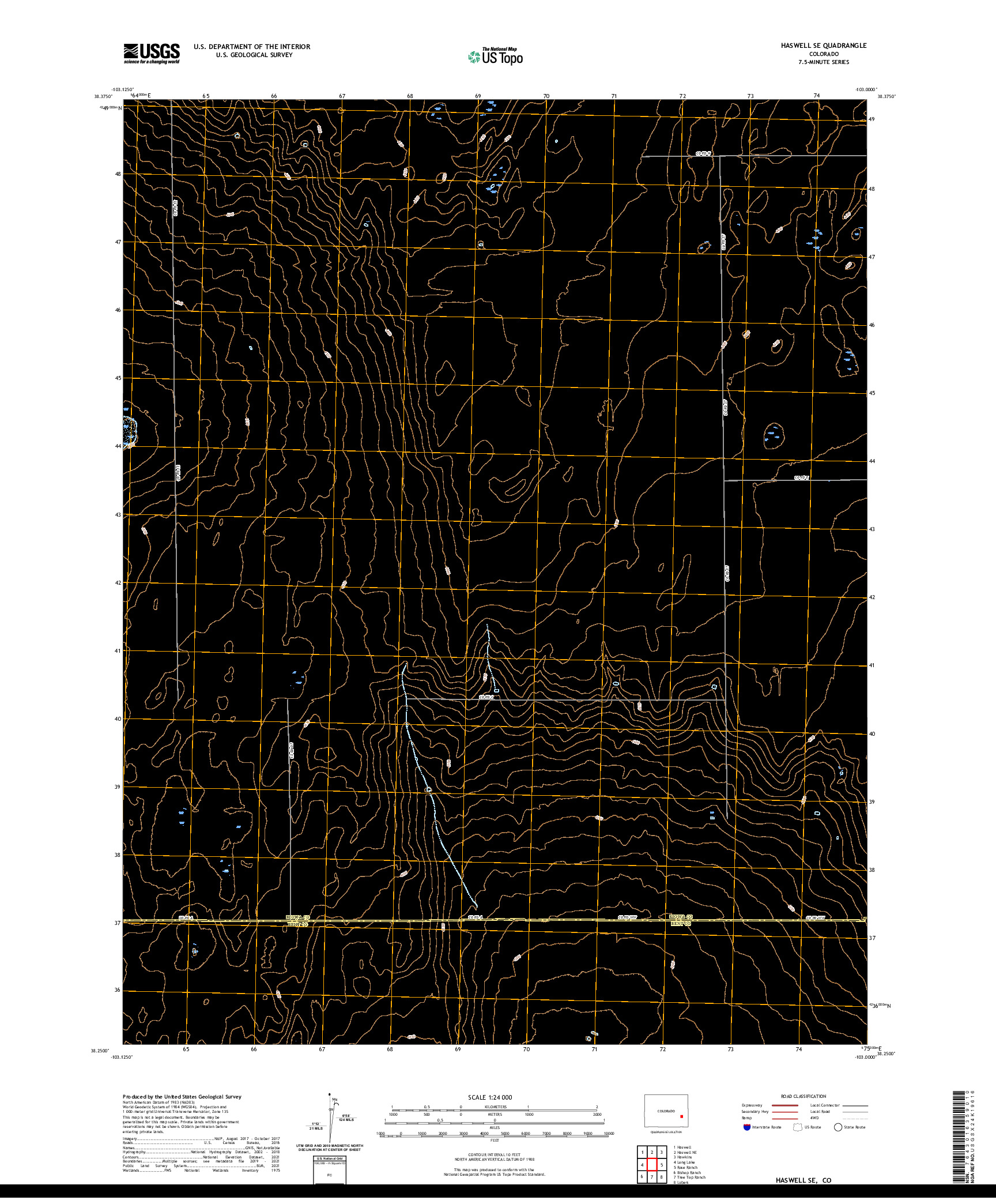 US TOPO 7.5-MINUTE MAP FOR HASWELL SE, CO