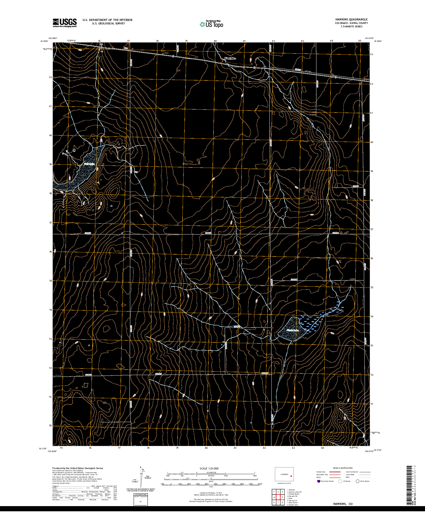US TOPO 7.5-MINUTE MAP FOR HAWKINS, CO