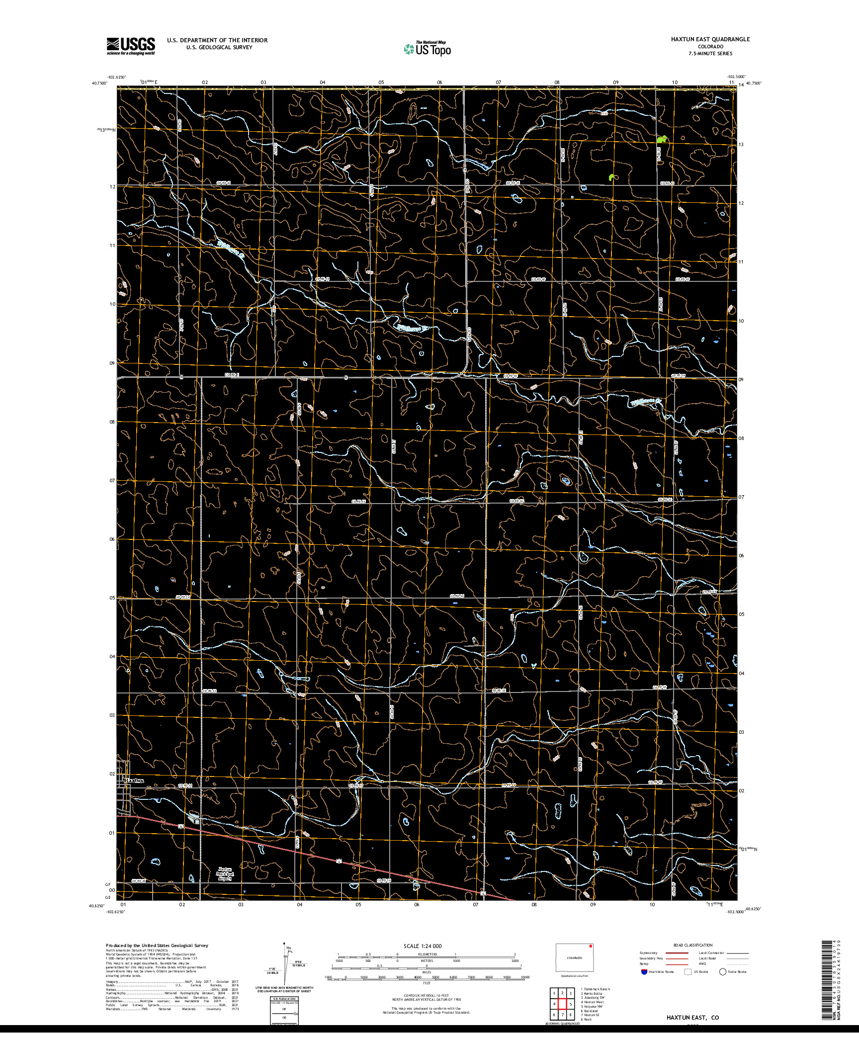 US TOPO 7.5-MINUTE MAP FOR HAXTUN EAST, CO