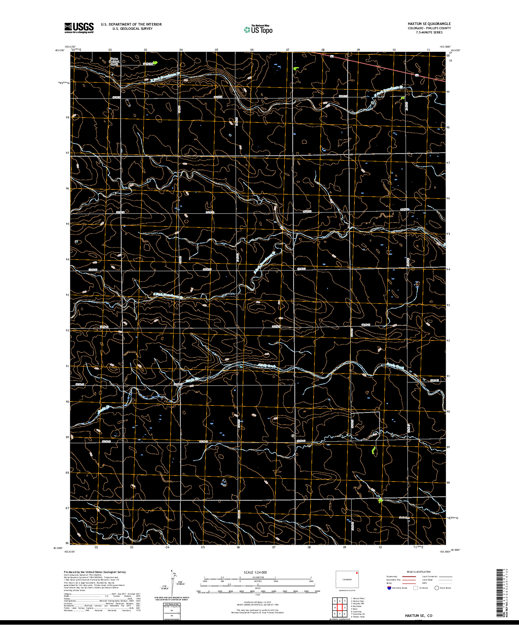 US TOPO 7.5-MINUTE MAP FOR HAXTUN SE, CO