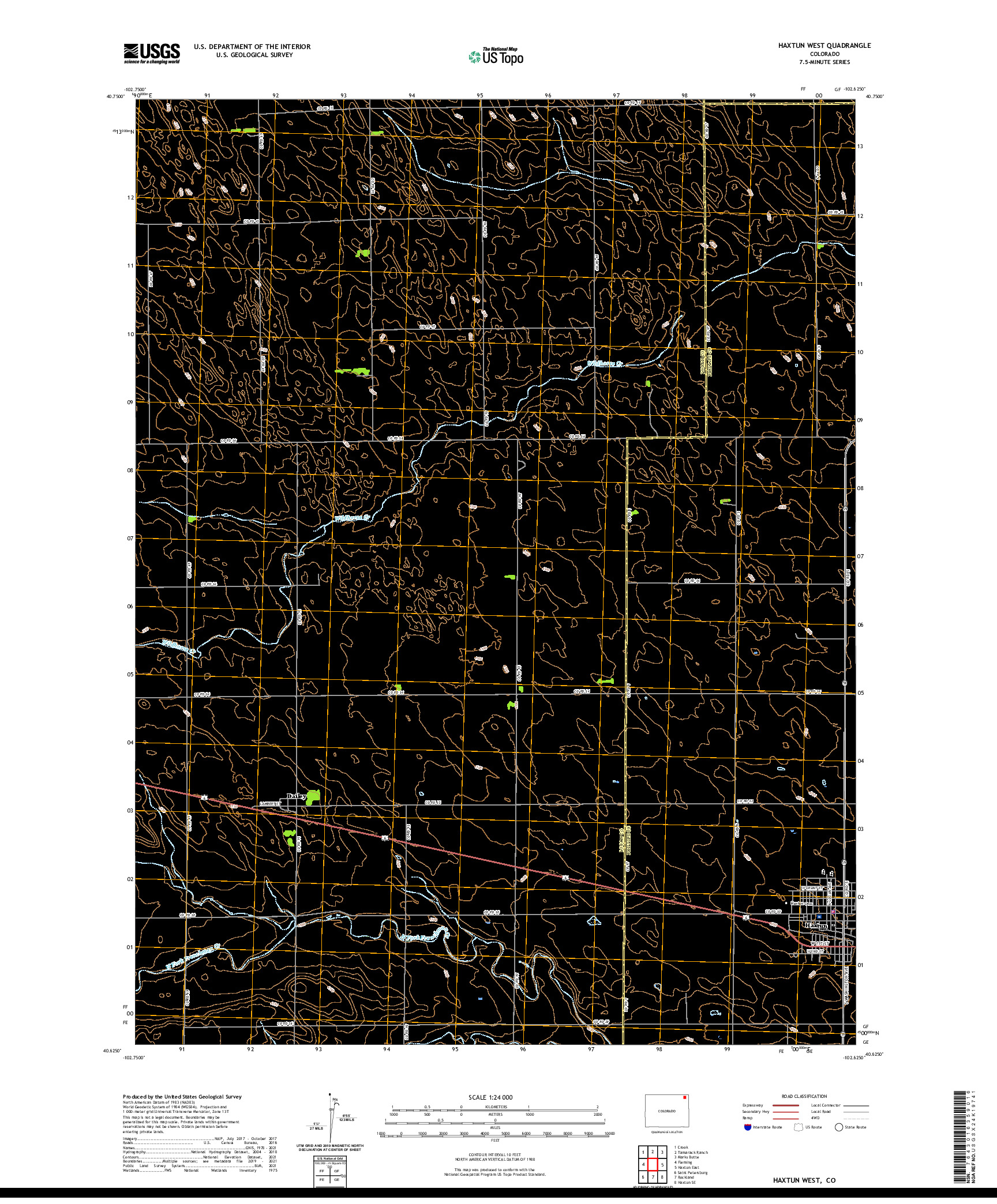 US TOPO 7.5-MINUTE MAP FOR HAXTUN WEST, CO