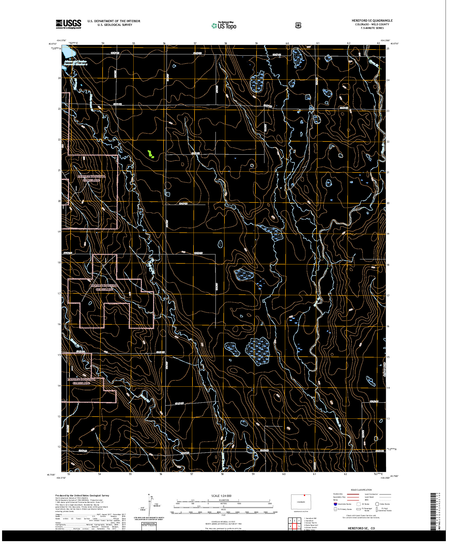 US TOPO 7.5-MINUTE MAP FOR HEREFORD SE, CO