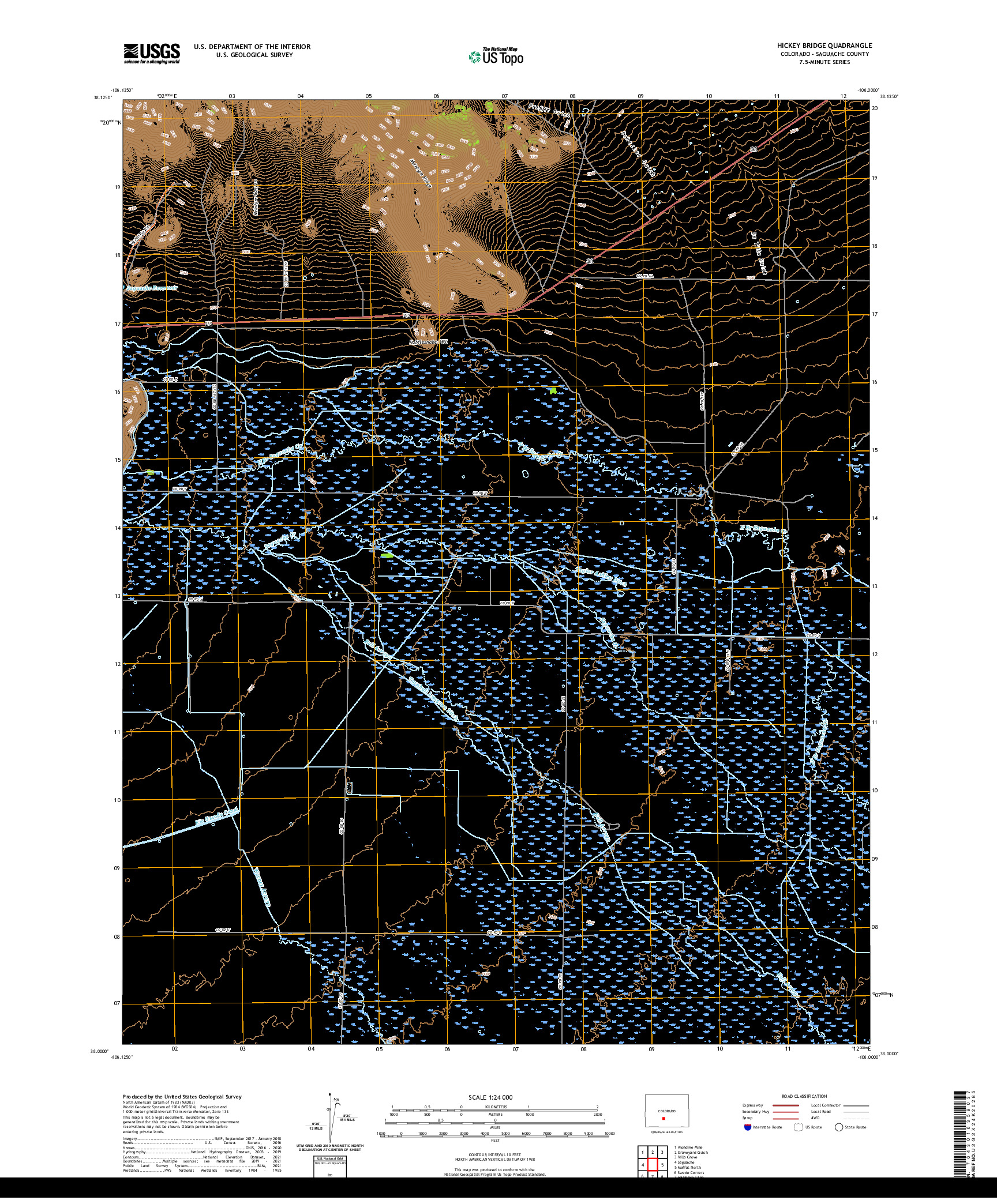 US TOPO 7.5-MINUTE MAP FOR HICKEY BRIDGE, CO