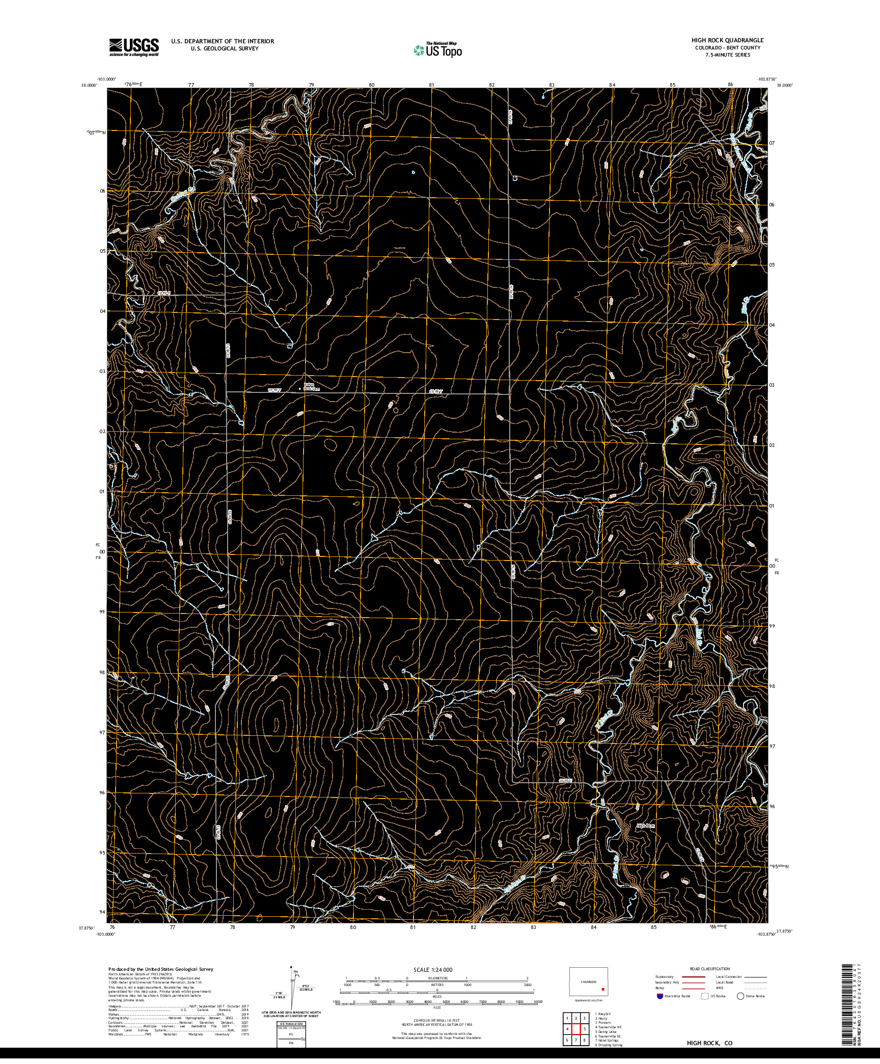 US TOPO 7.5-MINUTE MAP FOR HIGH ROCK, CO