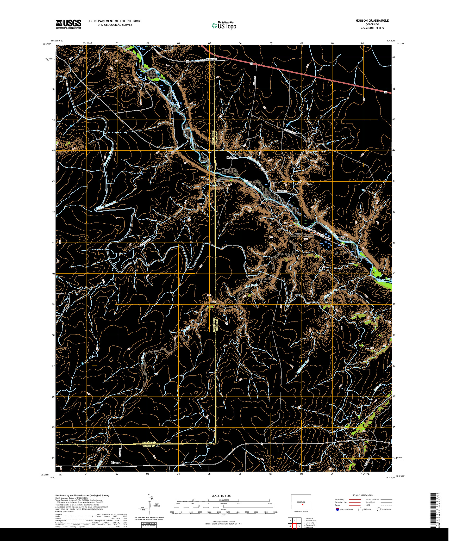 US TOPO 7.5-MINUTE MAP FOR HOBSON, CO