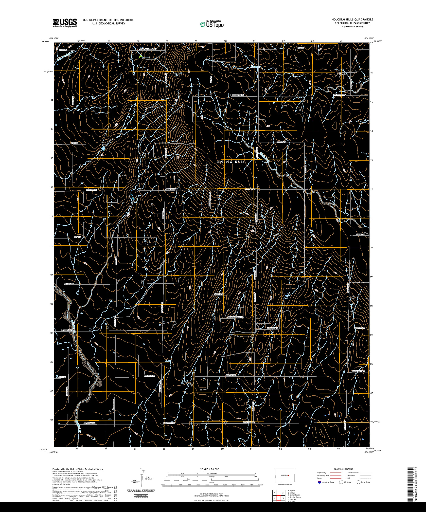 US TOPO 7.5-MINUTE MAP FOR HOLCOLM HILLS, CO