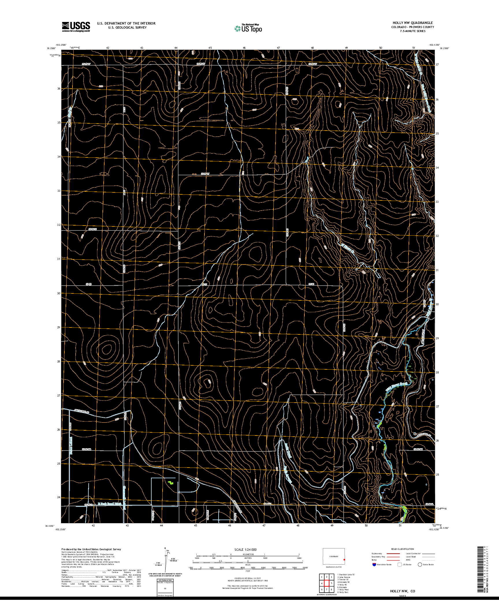 US TOPO 7.5-MINUTE MAP FOR HOLLY NW, CO