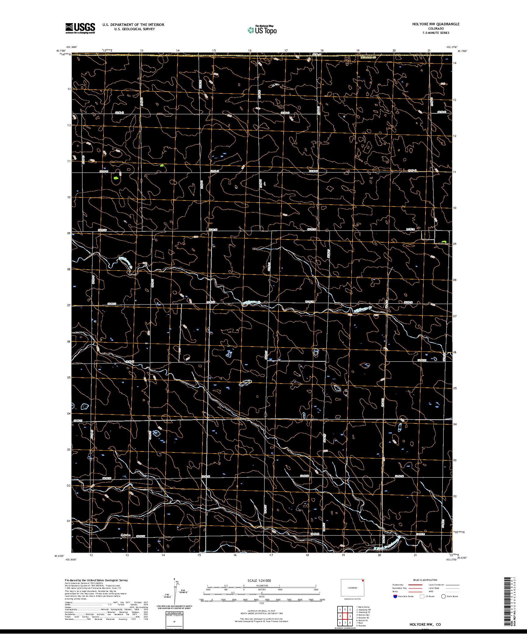 US TOPO 7.5-MINUTE MAP FOR HOLYOKE NW, CO