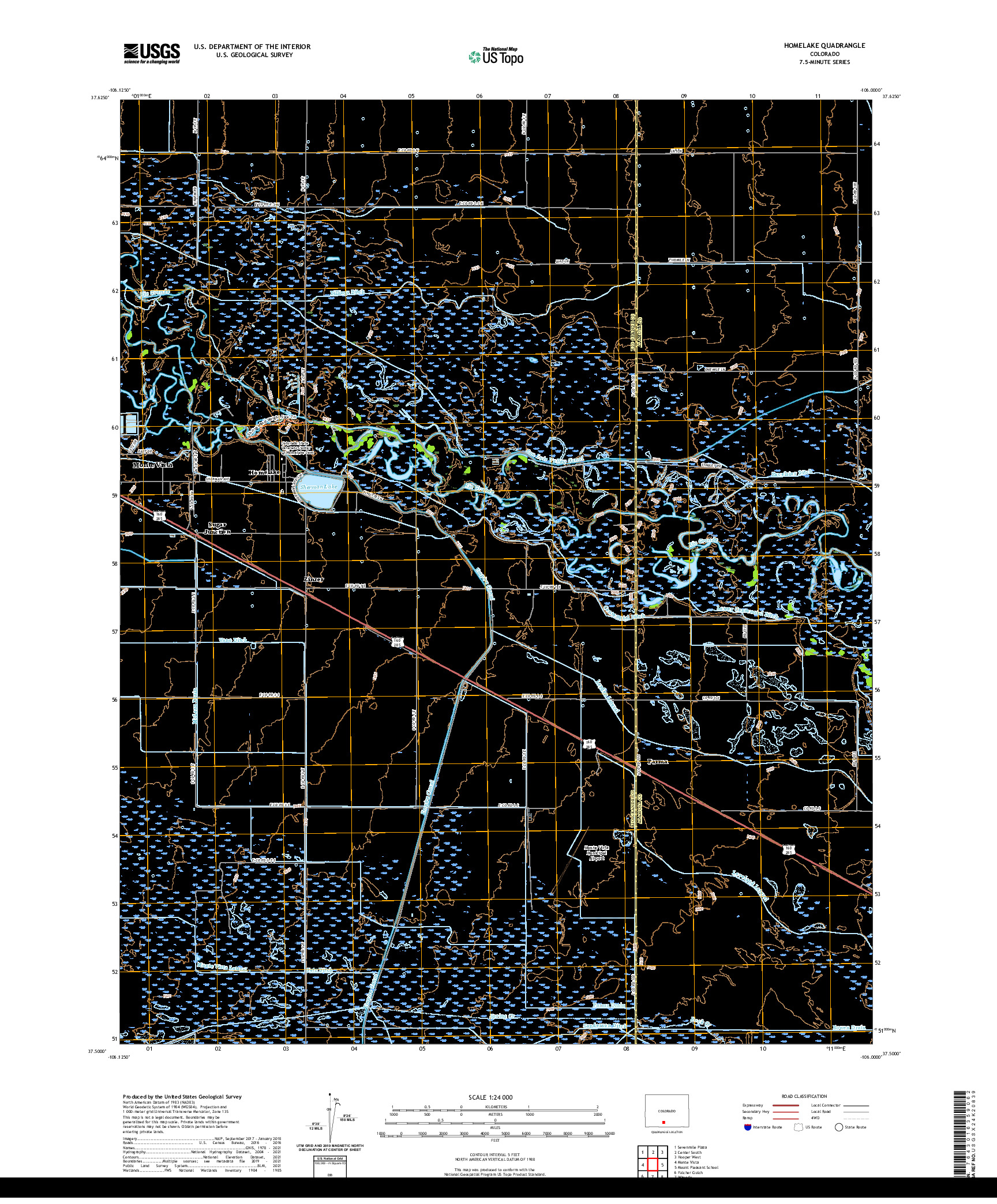 US TOPO 7.5-MINUTE MAP FOR HOMELAKE, CO