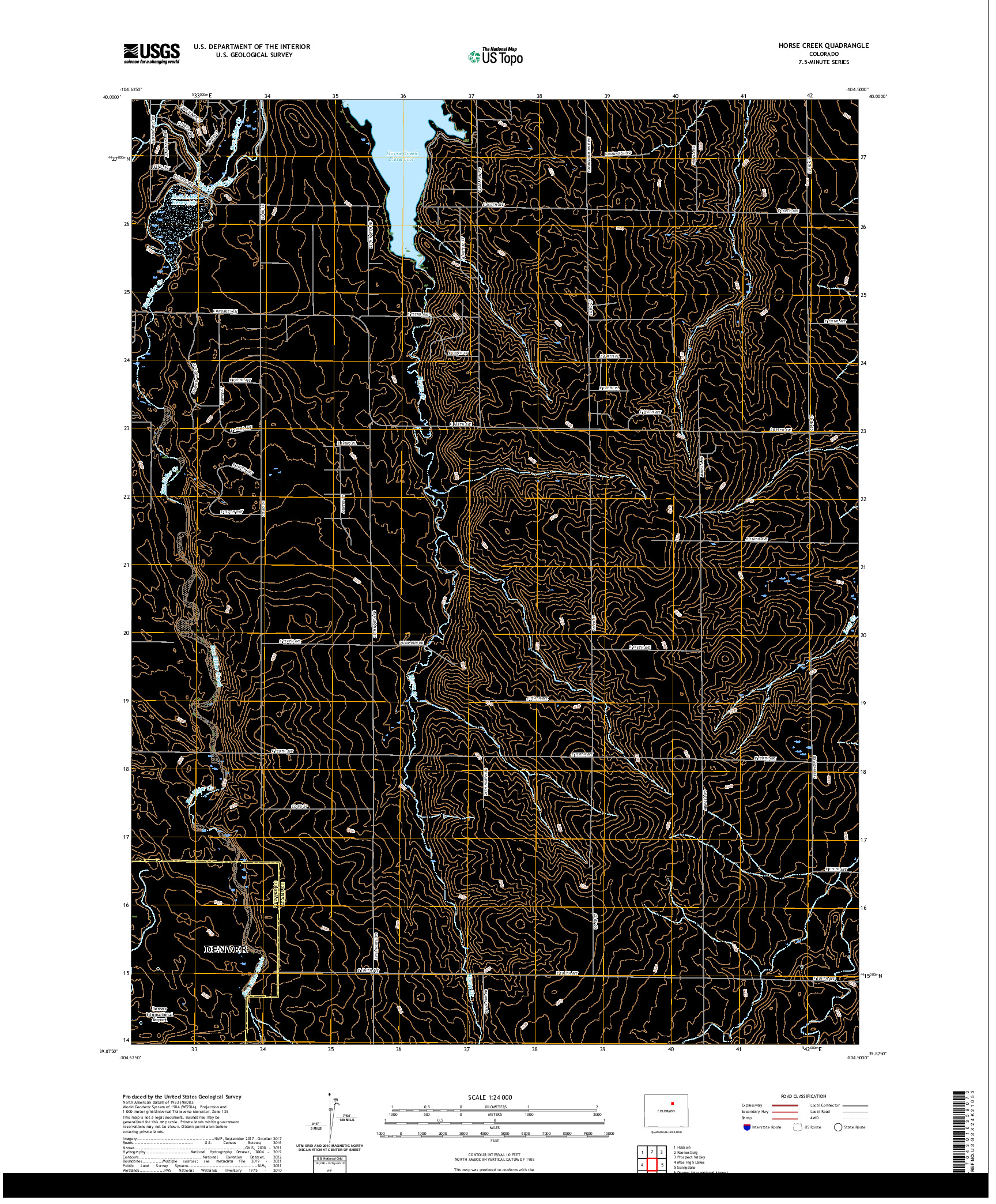 US TOPO 7.5-MINUTE MAP FOR HORSE CREEK, CO