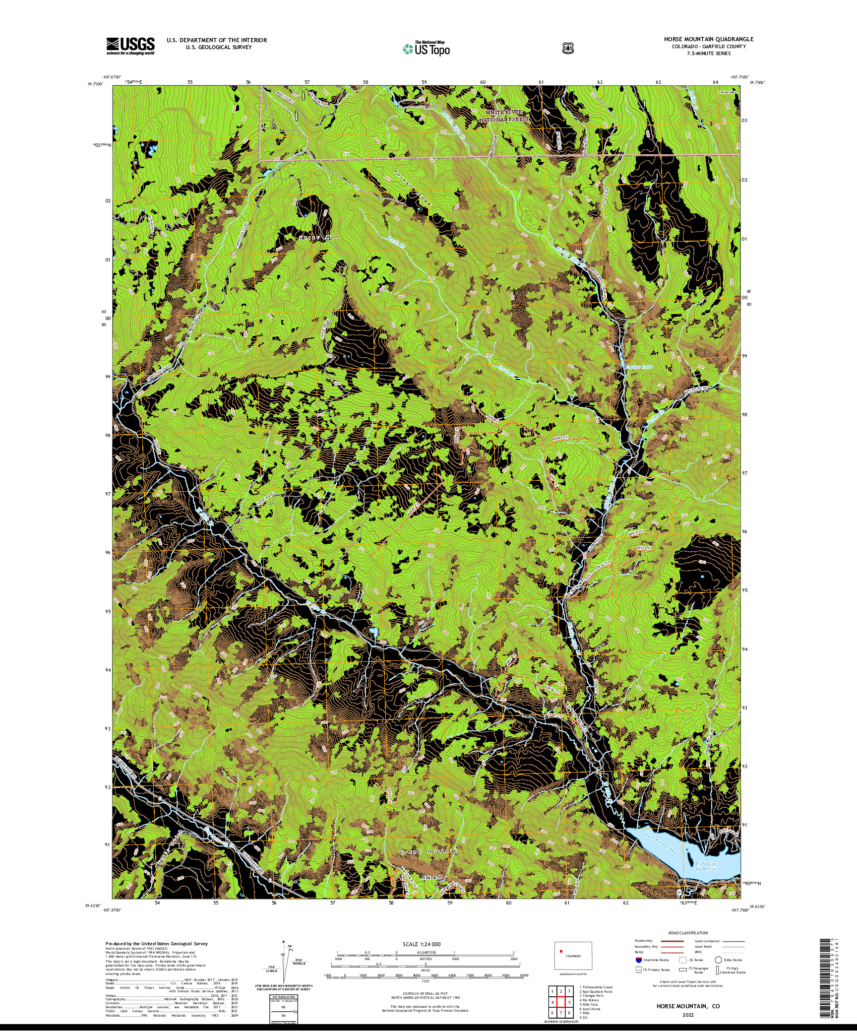 US TOPO 7.5-MINUTE MAP FOR HORSE MOUNTAIN, CO