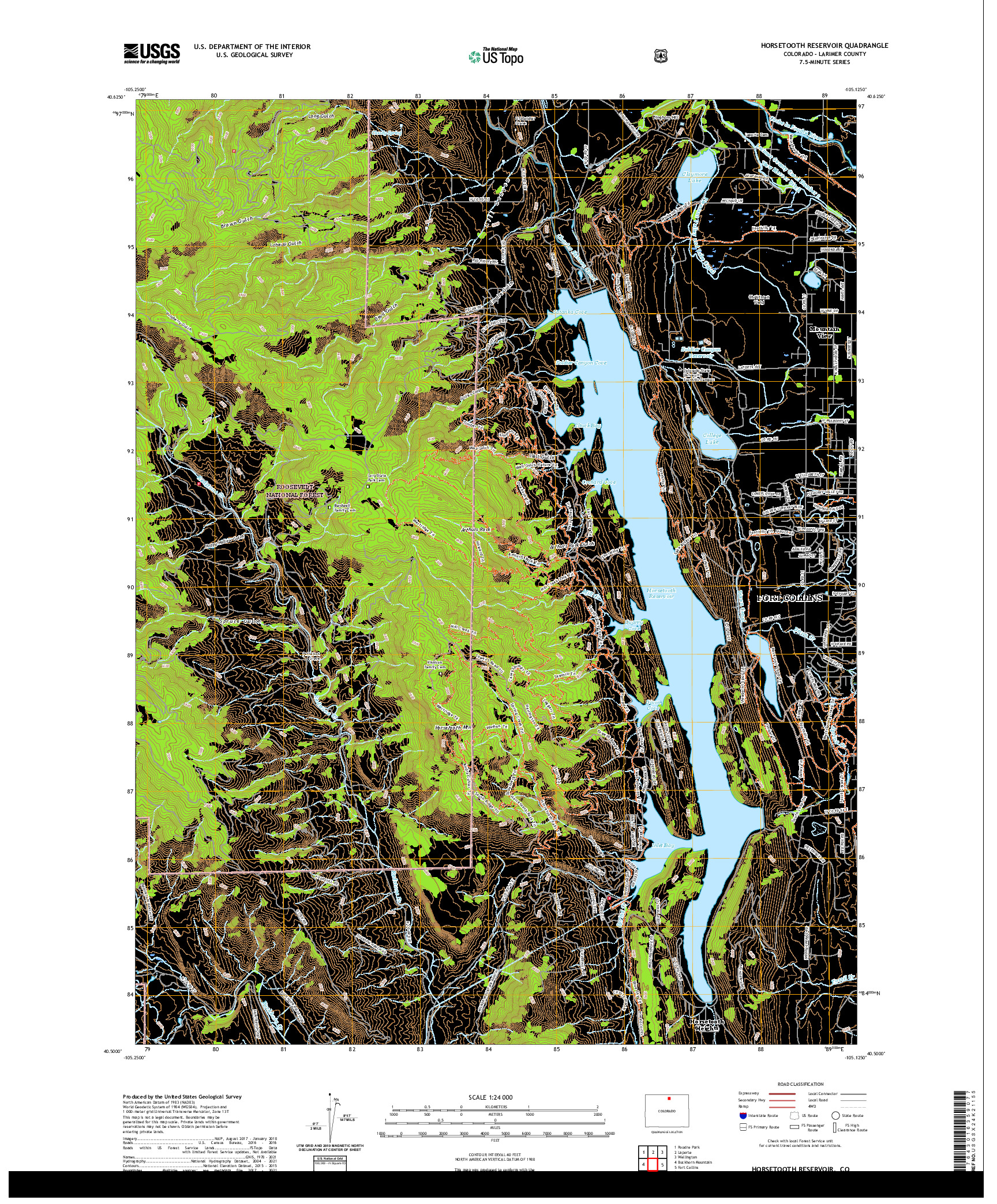 US TOPO 7.5-MINUTE MAP FOR HORSETOOTH RESERVOIR, CO