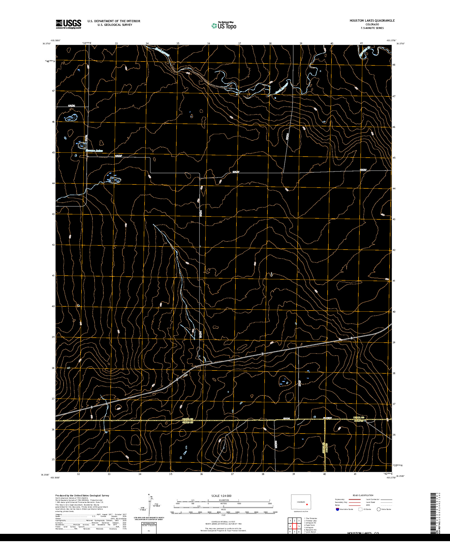 US TOPO 7.5-MINUTE MAP FOR HOUSTON LAKES, CO
