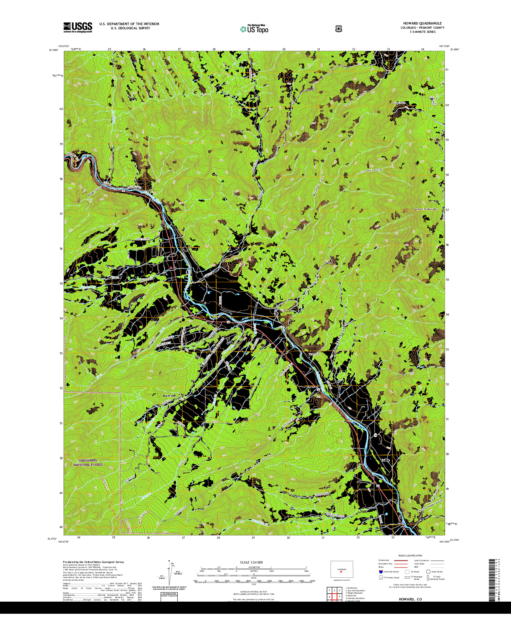 US TOPO 7.5-MINUTE MAP FOR HOWARD, CO