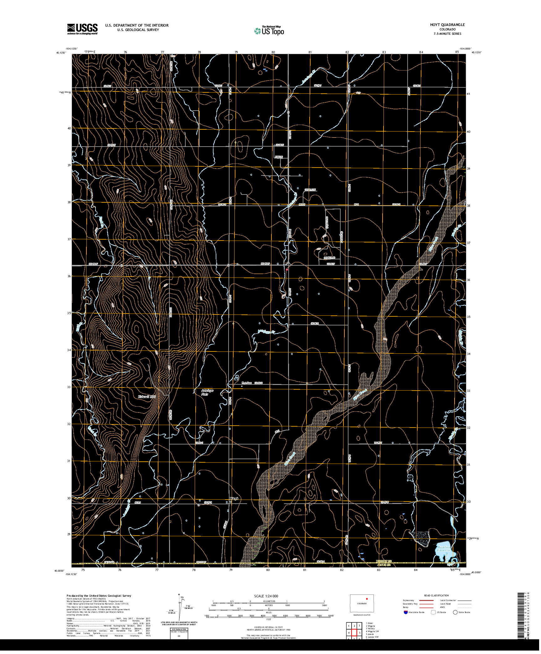 US TOPO 7.5-MINUTE MAP FOR HOYT, CO