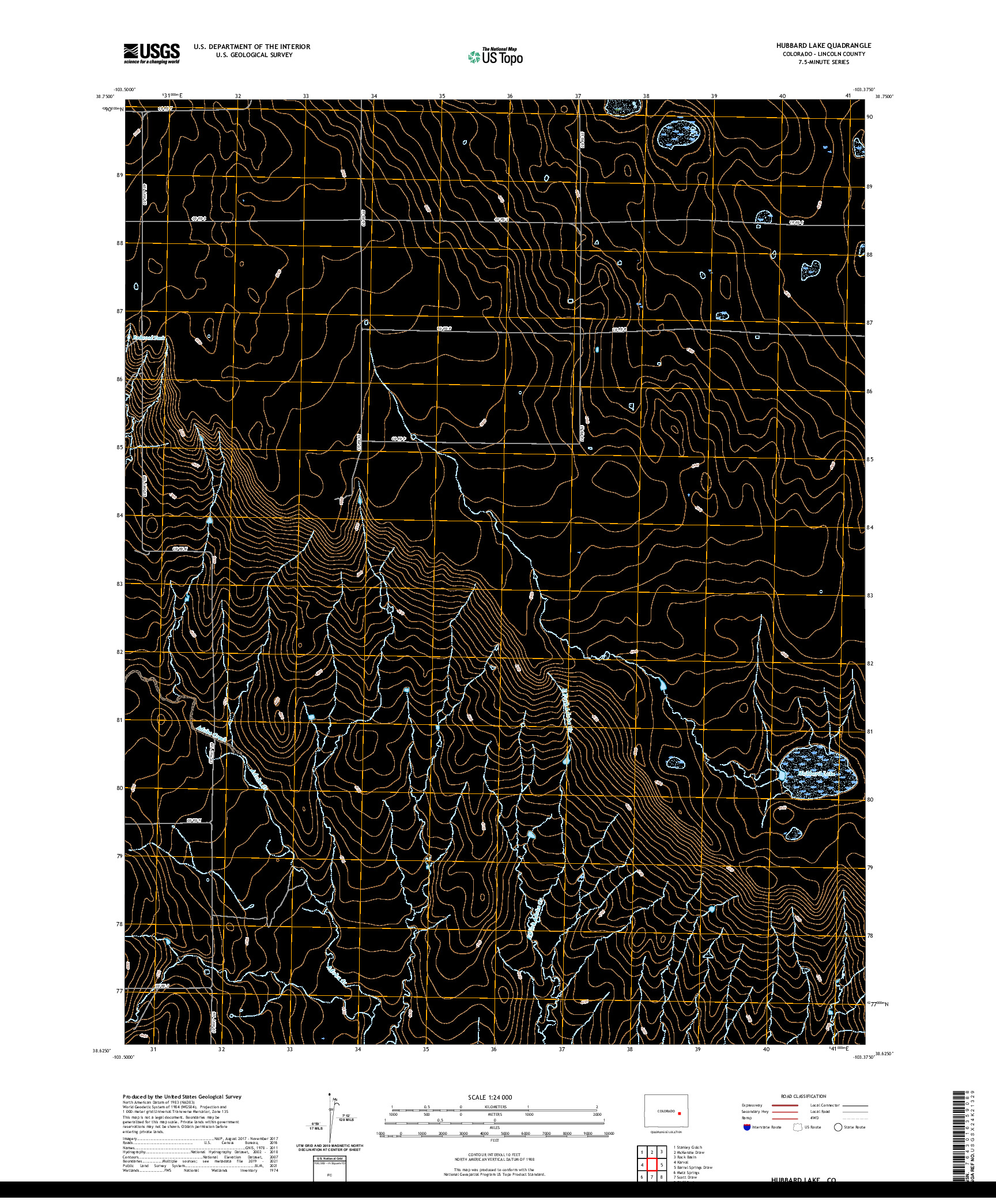 US TOPO 7.5-MINUTE MAP FOR HUBBARD LAKE, CO
