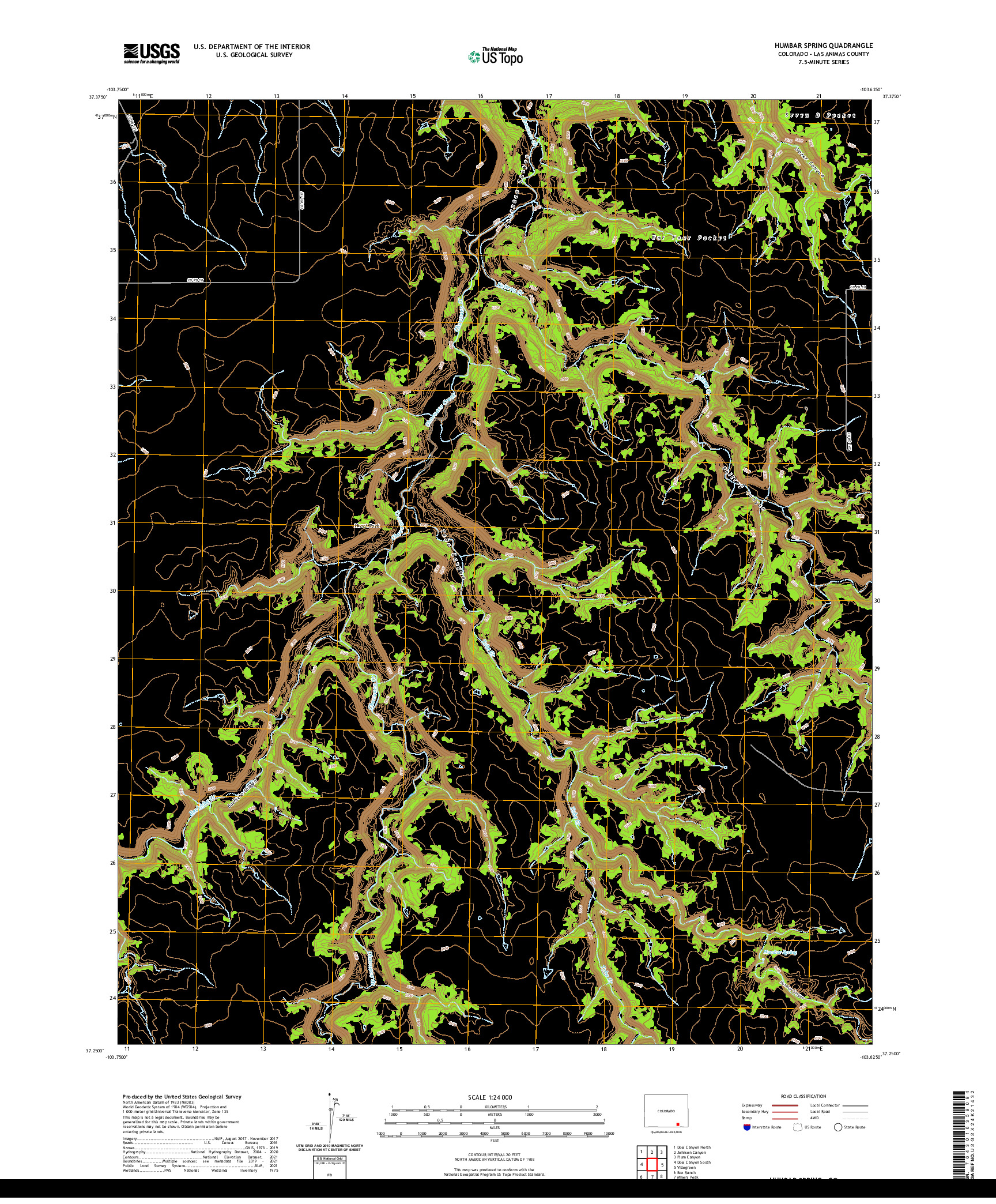 US TOPO 7.5-MINUTE MAP FOR HUMBAR SPRING, CO