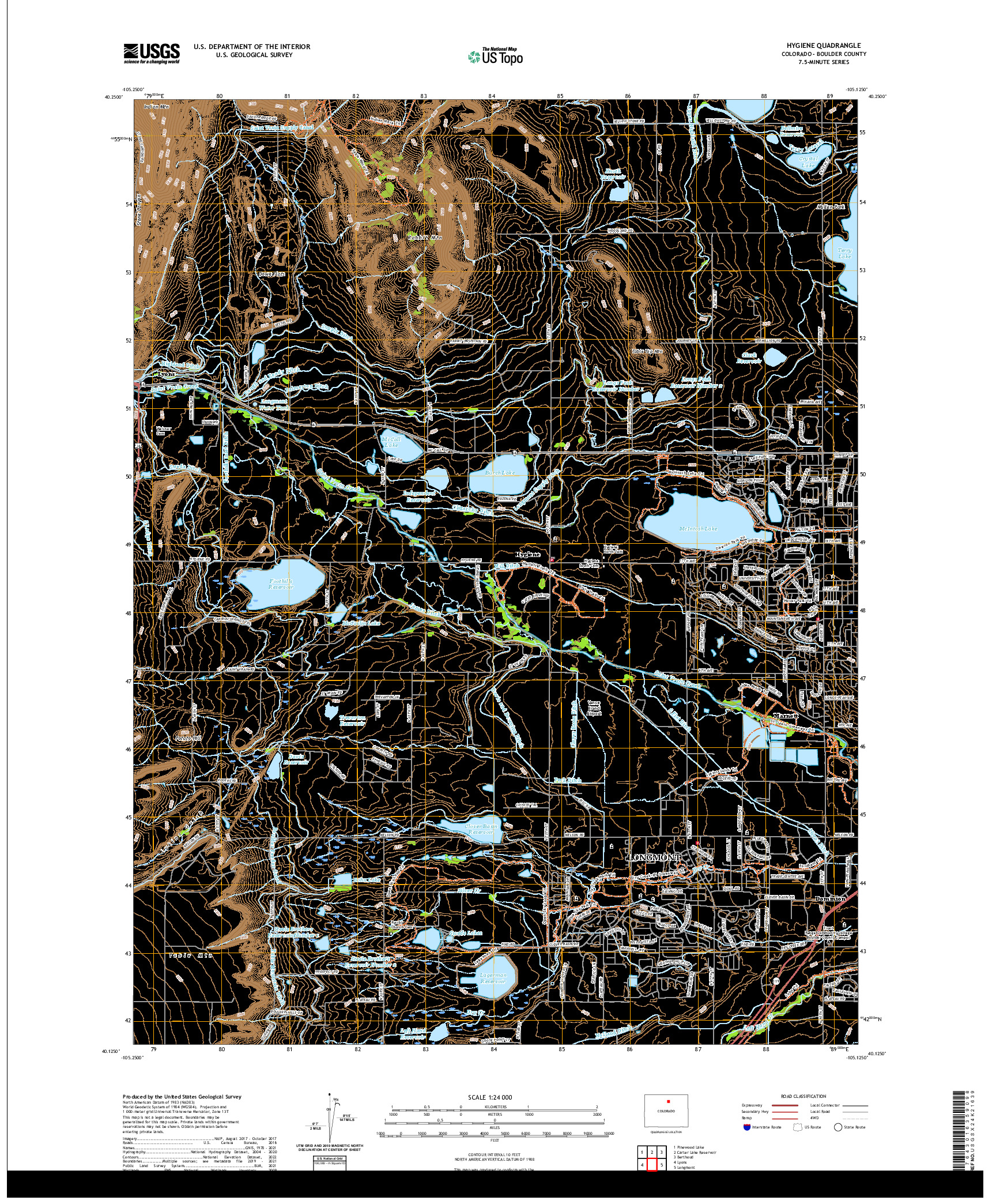 US TOPO 7.5-MINUTE MAP FOR HYGIENE, CO