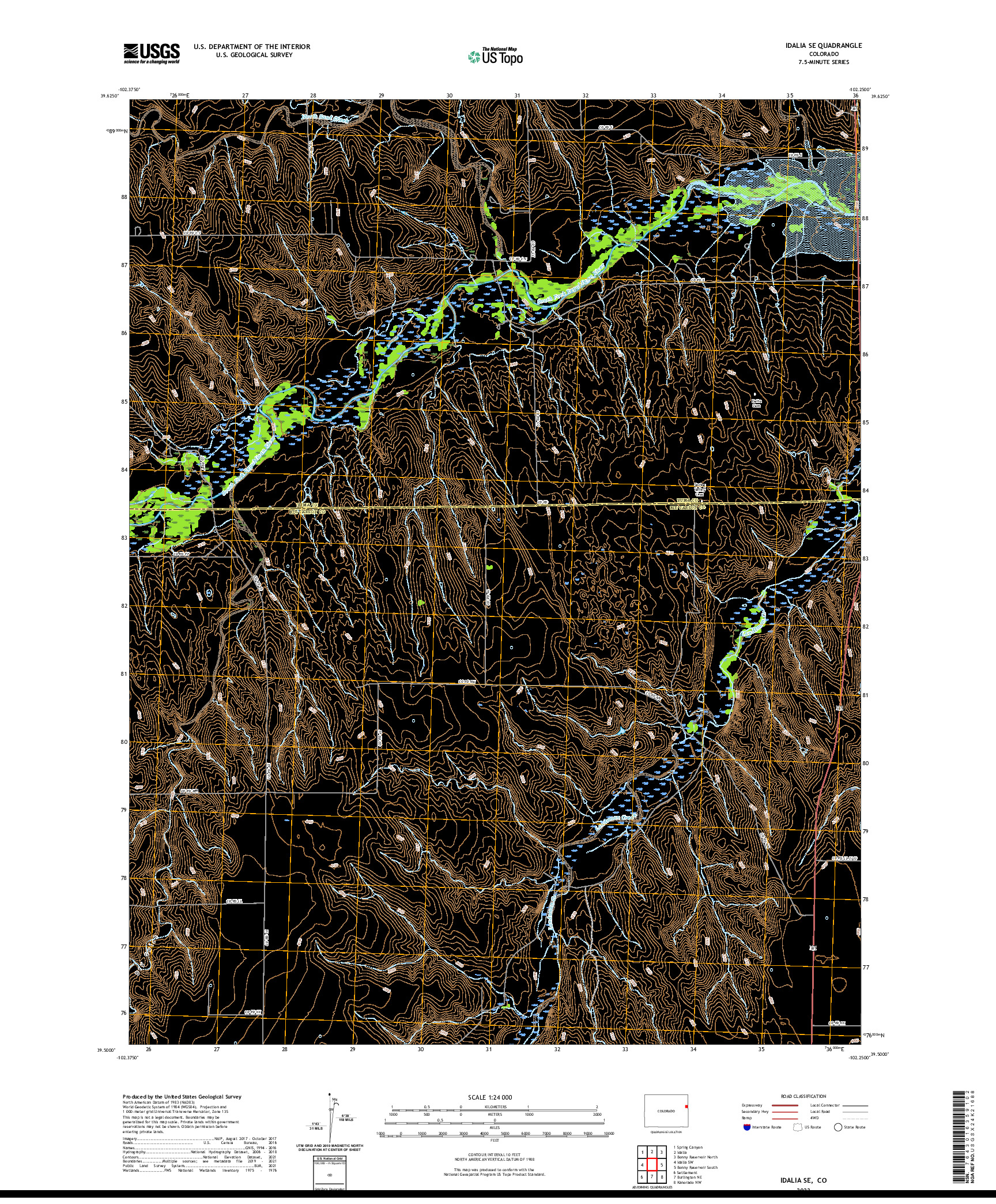 US TOPO 7.5-MINUTE MAP FOR IDALIA SE, CO