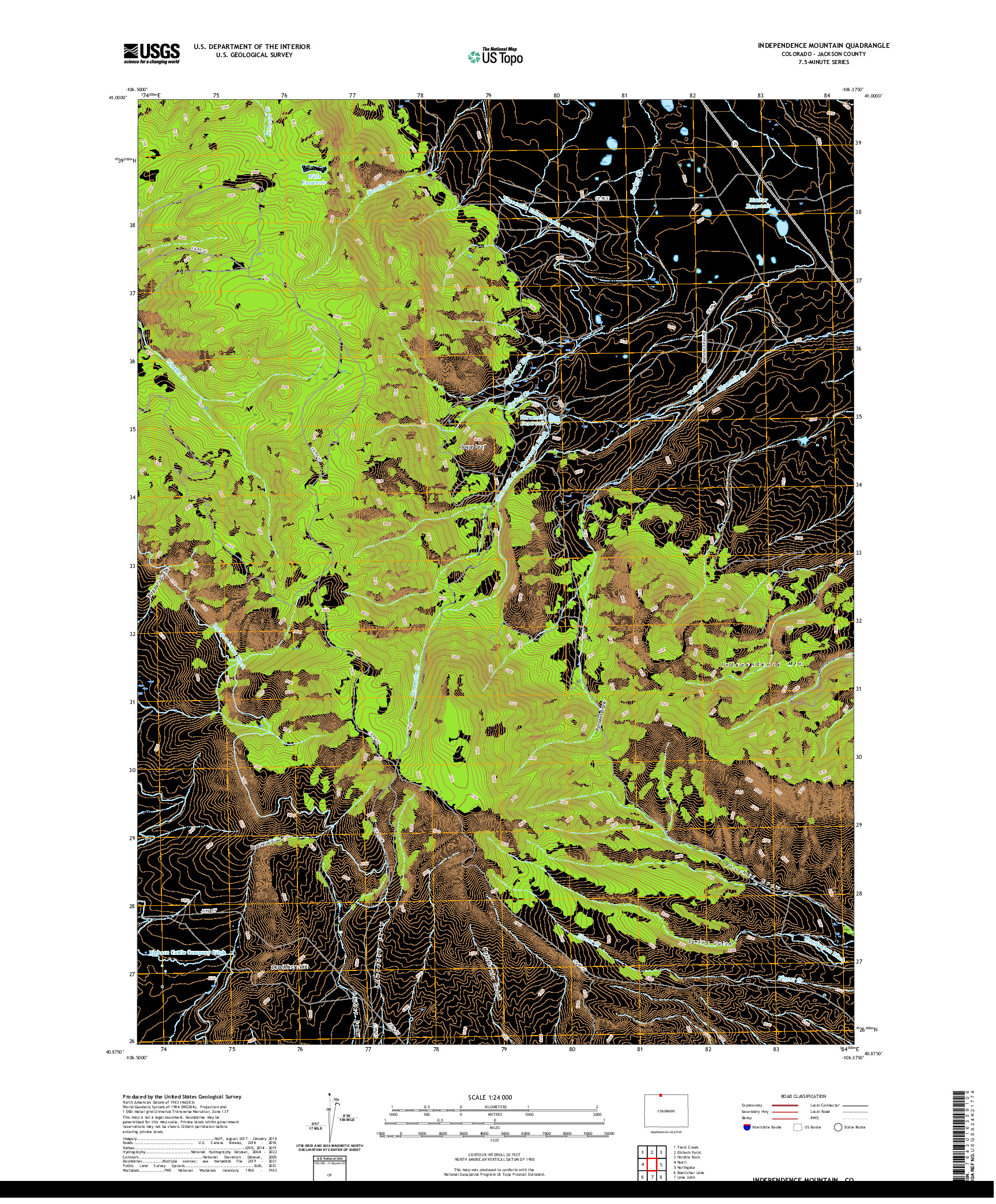 US TOPO 7.5-MINUTE MAP FOR INDEPENDENCE MOUNTAIN, CO