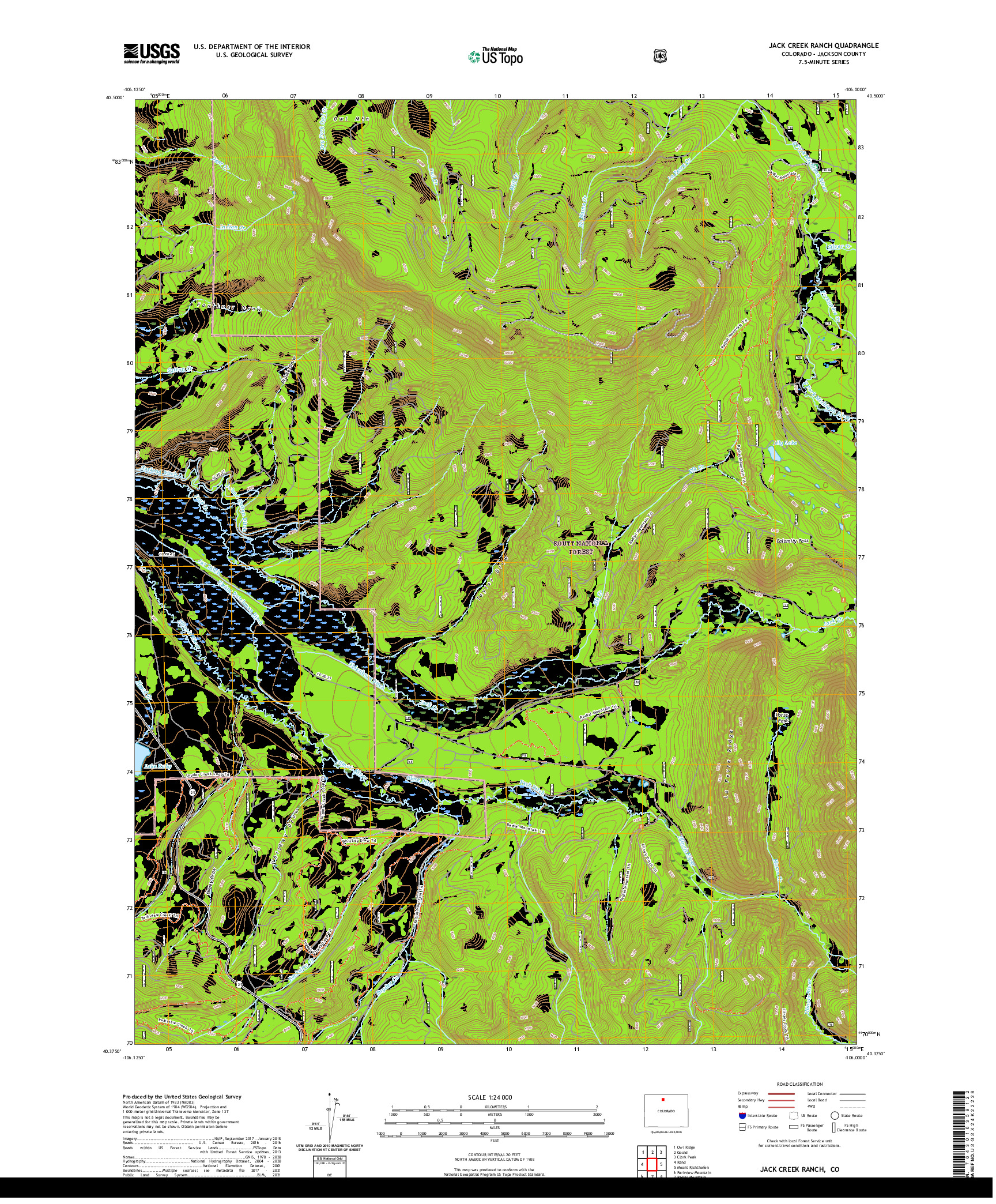 US TOPO 7.5-MINUTE MAP FOR JACK CREEK RANCH, CO