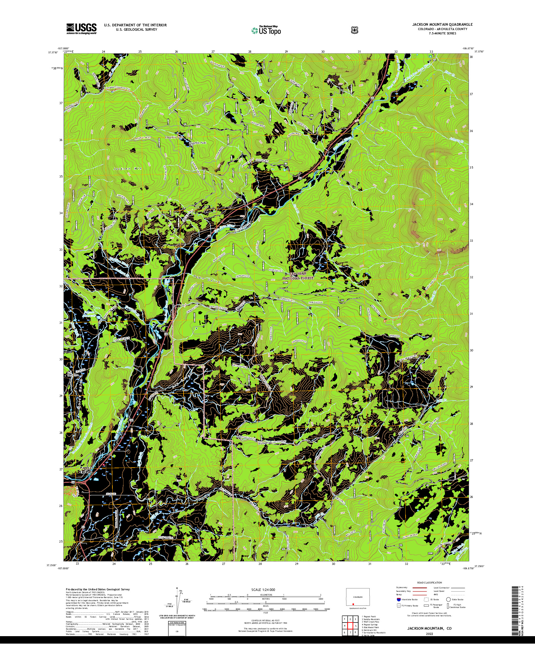 US TOPO 7.5-MINUTE MAP FOR JACKSON MOUNTAIN, CO