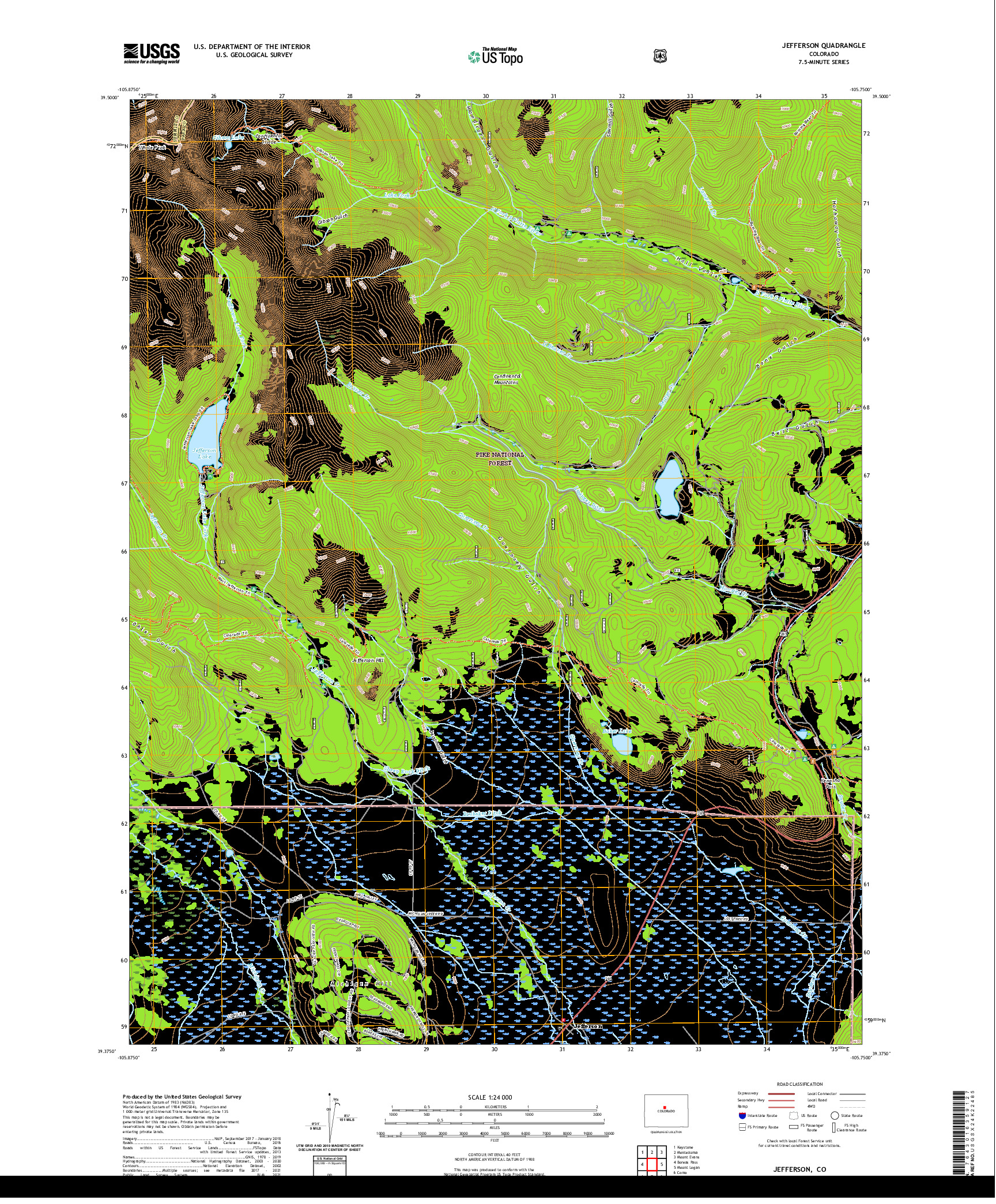 US TOPO 7.5-MINUTE MAP FOR JEFFERSON, CO