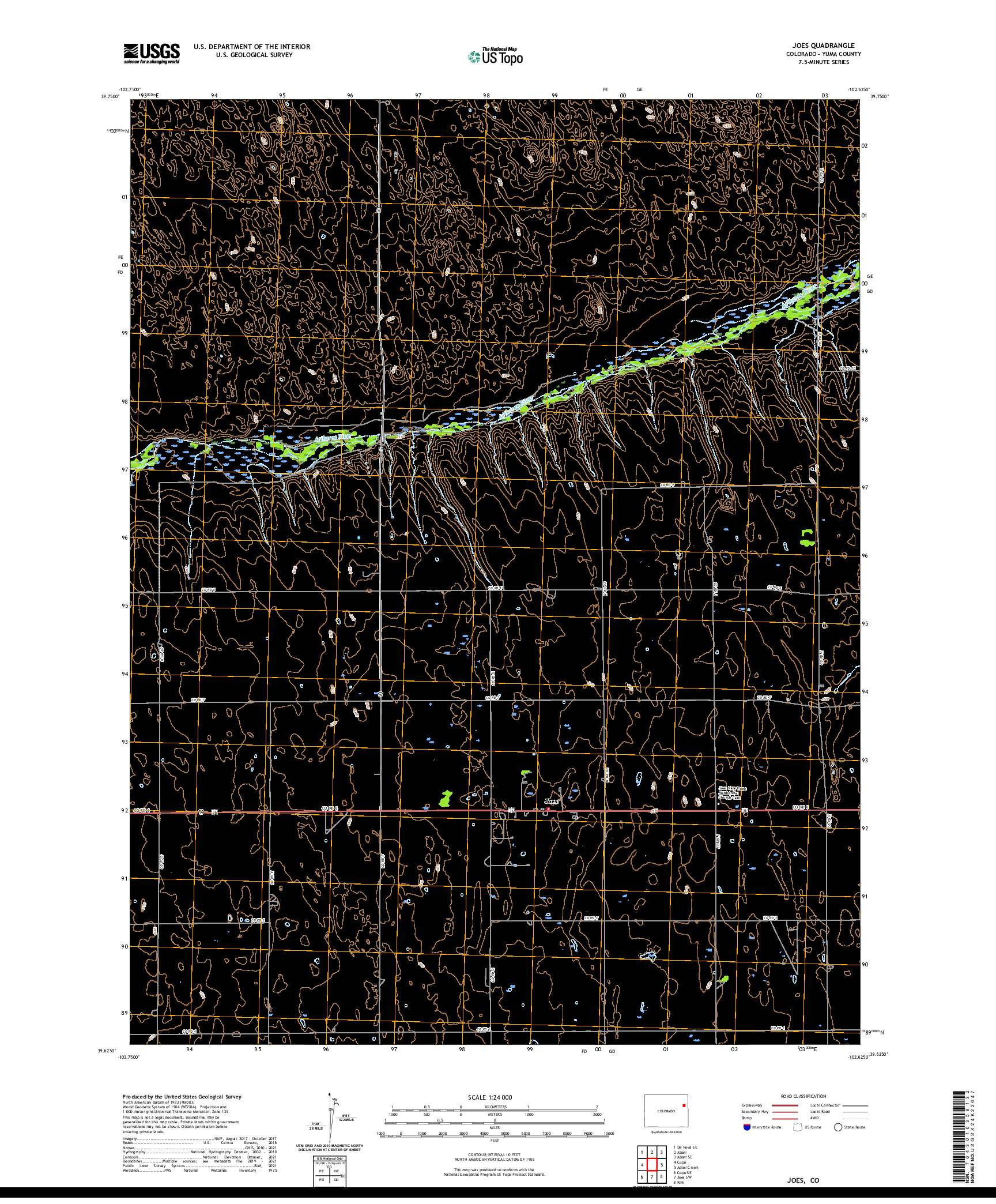 US TOPO 7.5-MINUTE MAP FOR JOES, CO