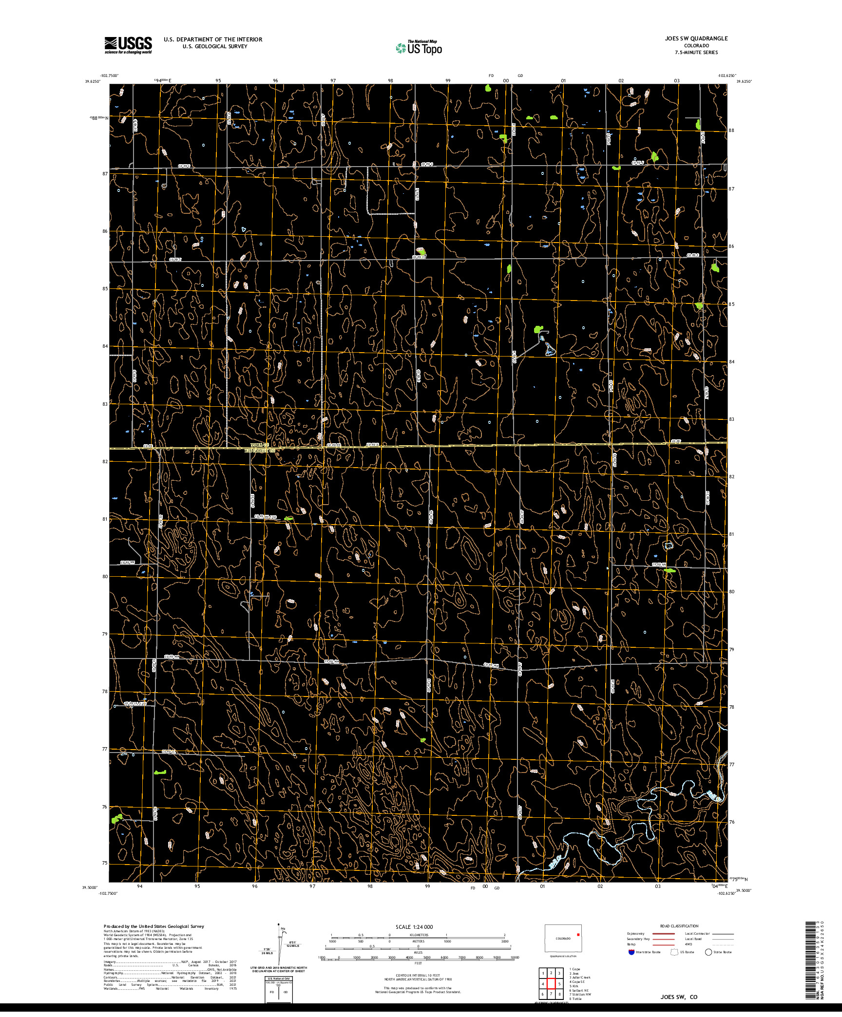 US TOPO 7.5-MINUTE MAP FOR JOES SW, CO