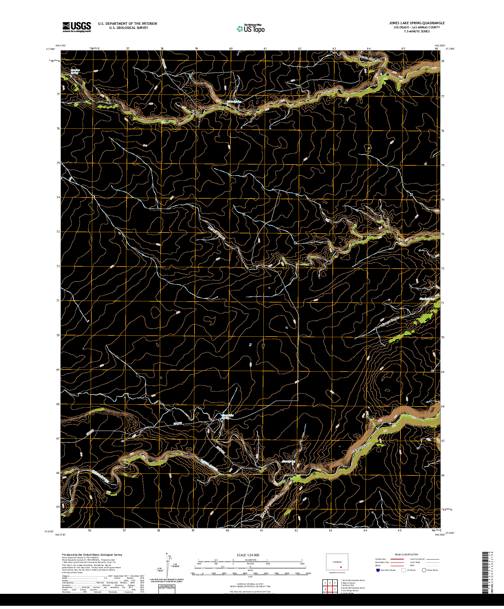 US TOPO 7.5-MINUTE MAP FOR JONES LAKE SPRING, CO
