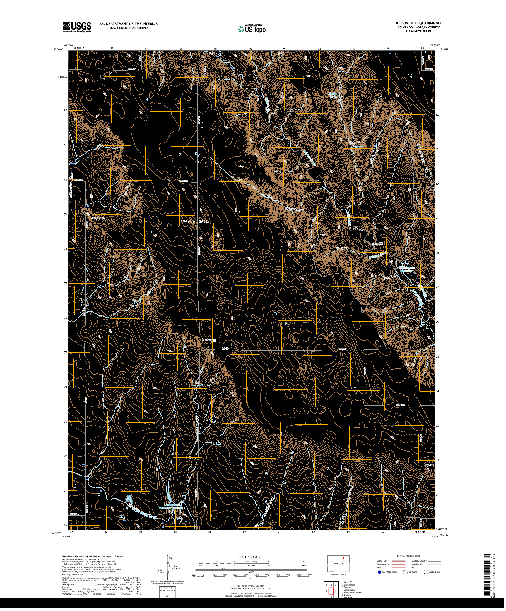 US TOPO 7.5-MINUTE MAP FOR JUDSON HILLS, CO