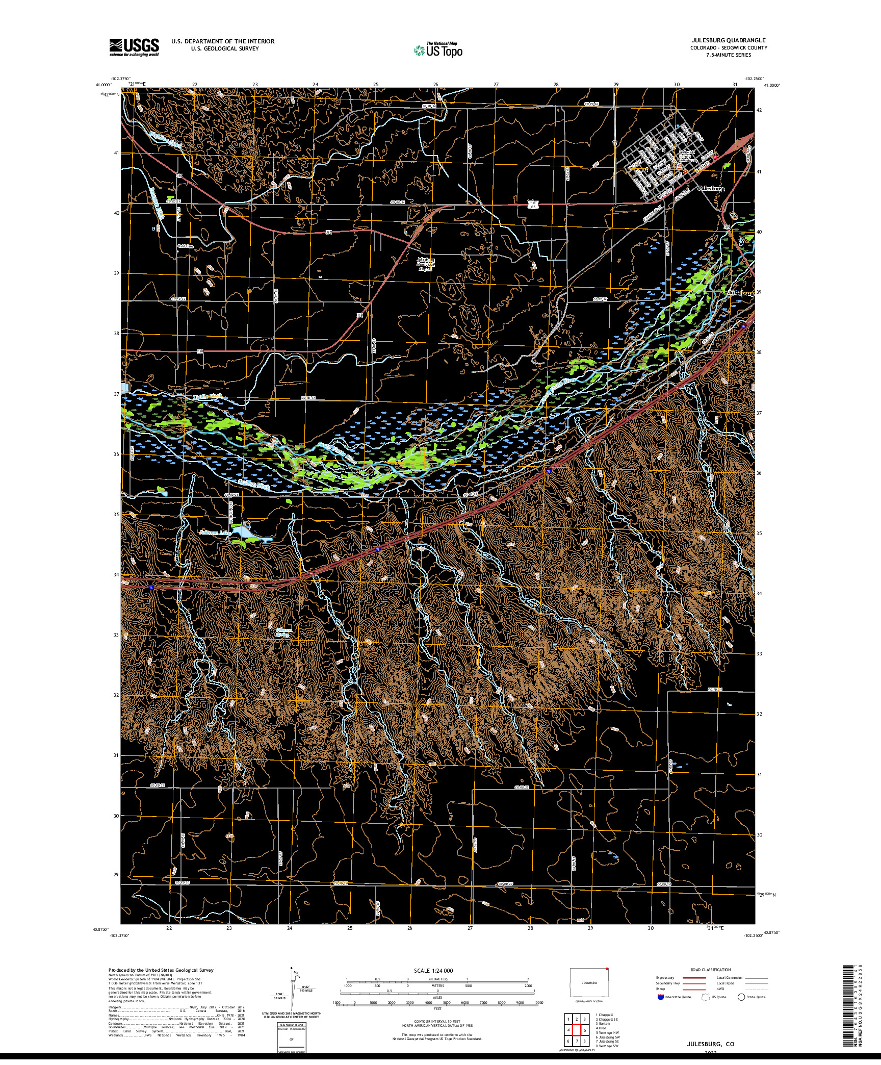 US TOPO 7.5-MINUTE MAP FOR JULESBURG, CO
