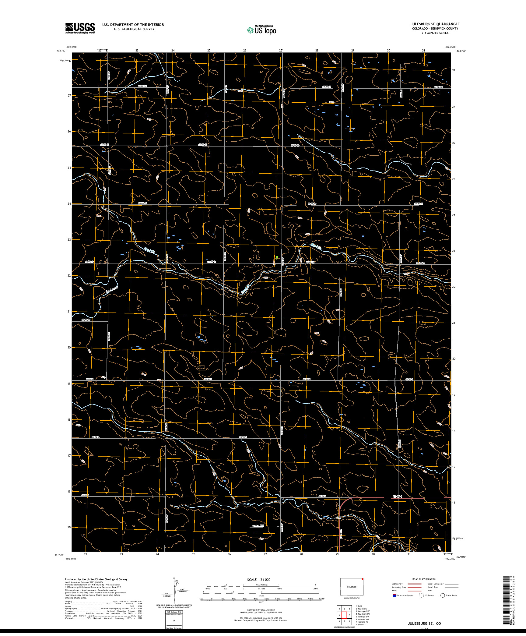 US TOPO 7.5-MINUTE MAP FOR JULESBURG SE, CO