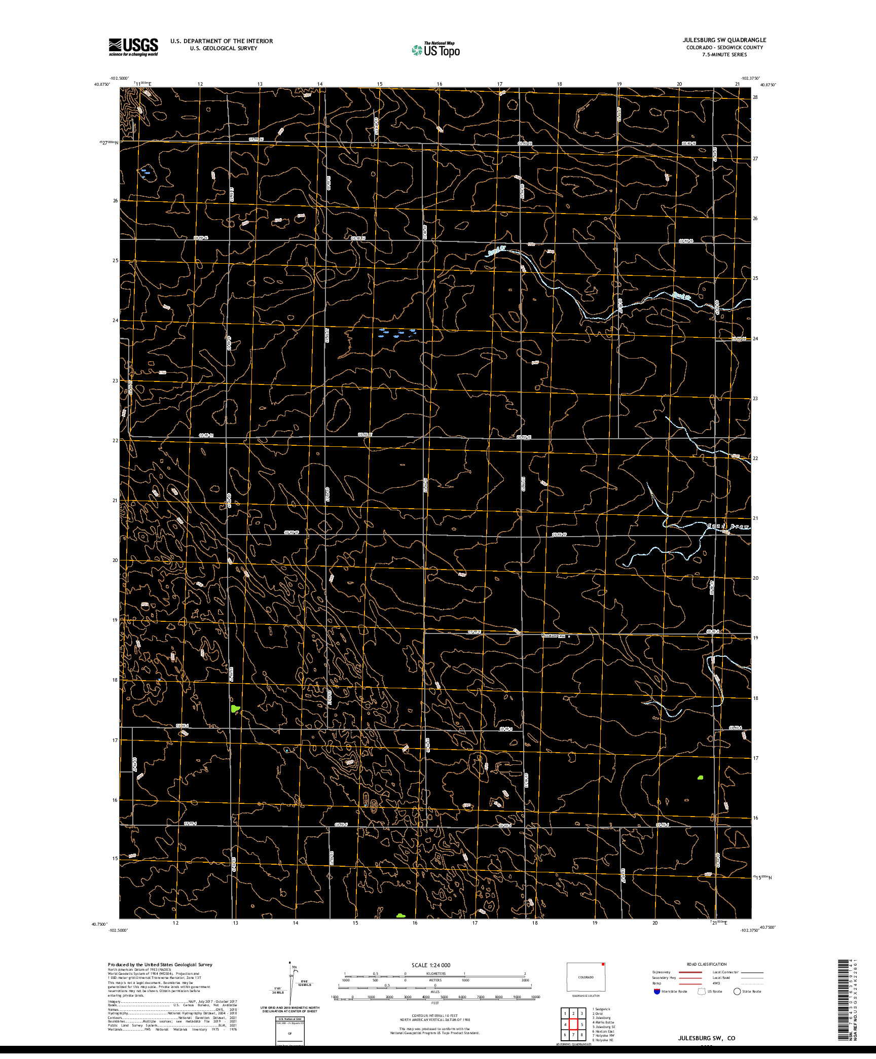 US TOPO 7.5-MINUTE MAP FOR JULESBURG SW, CO