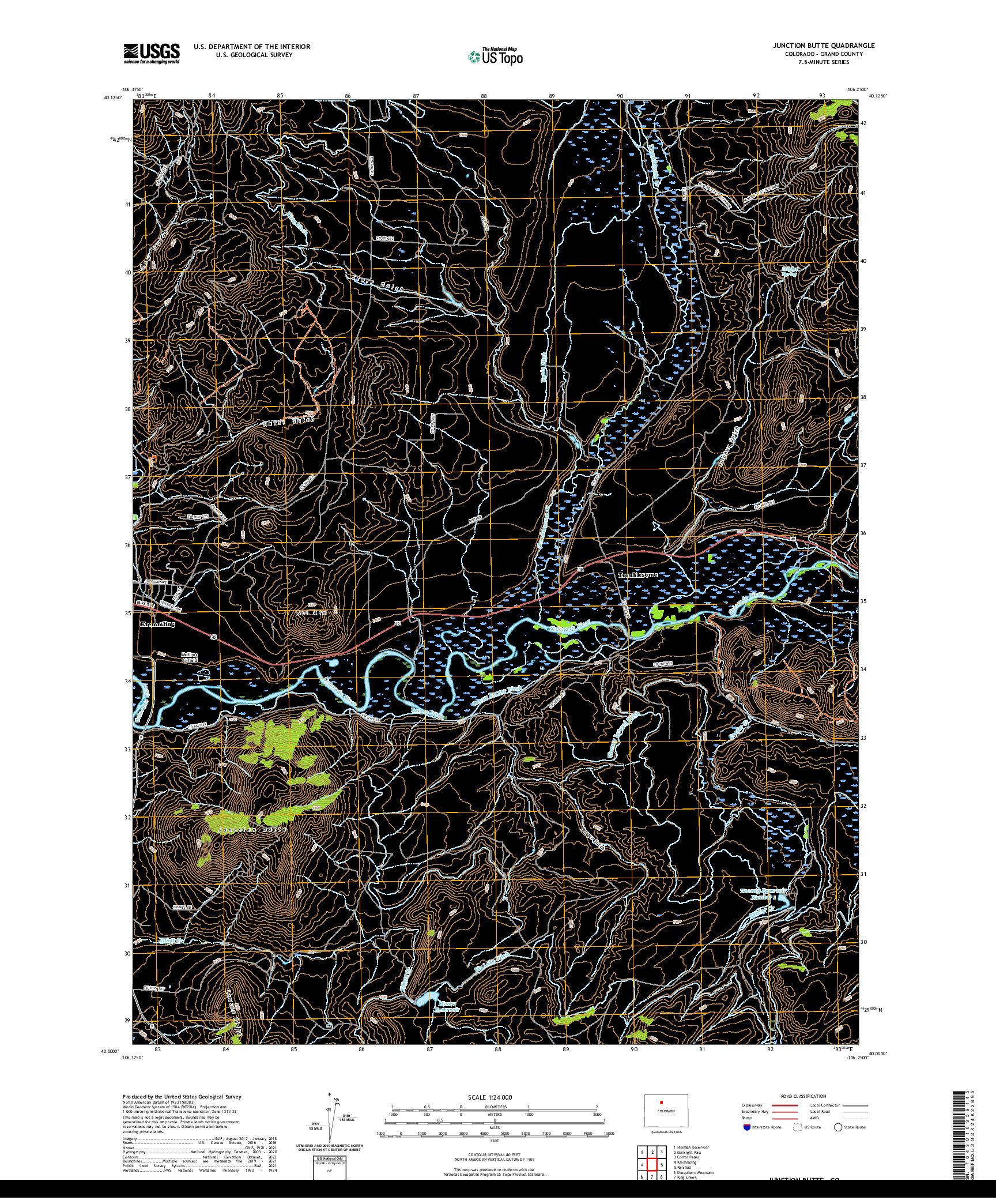 US TOPO 7.5-MINUTE MAP FOR JUNCTION BUTTE, CO