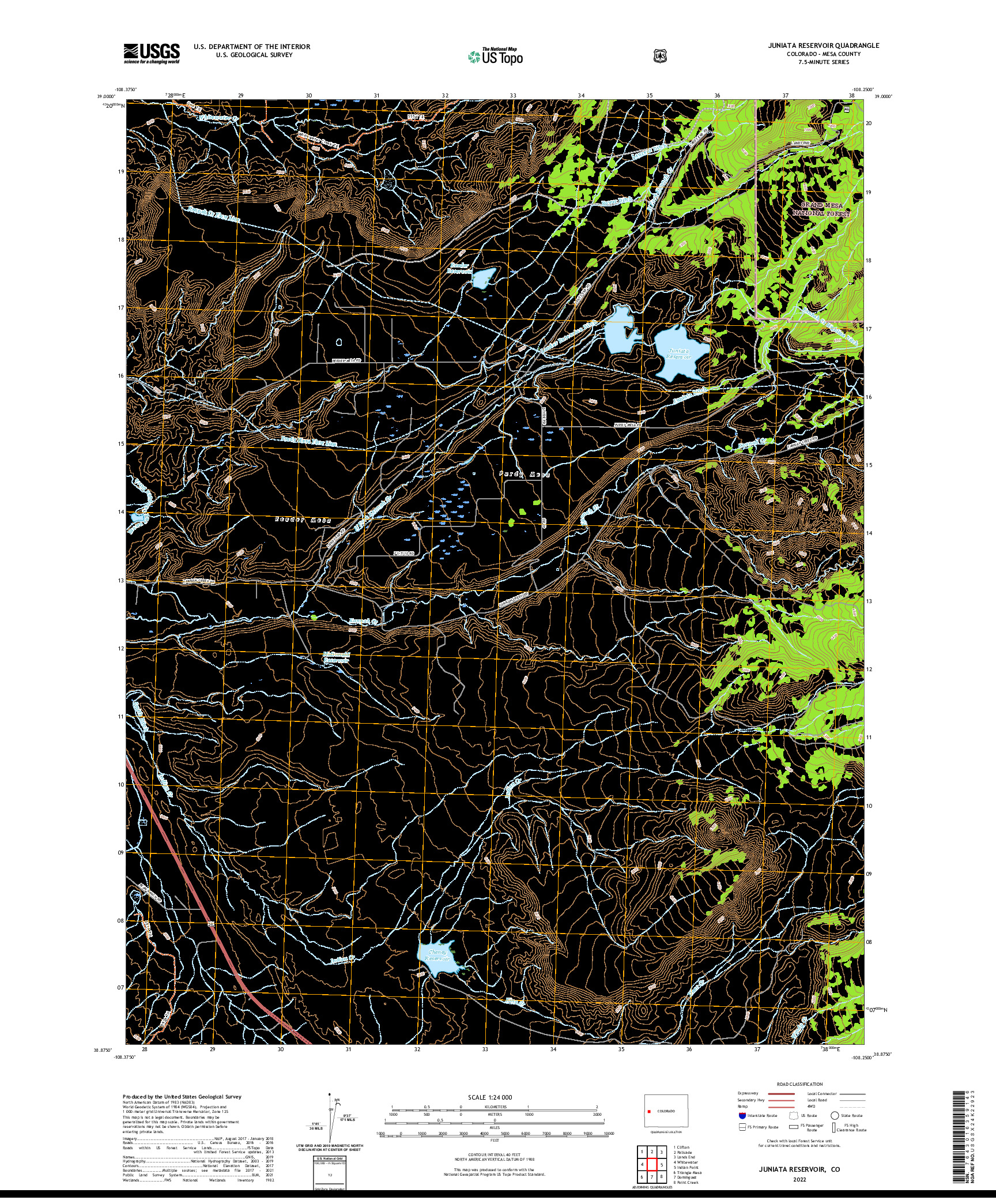 US TOPO 7.5-MINUTE MAP FOR JUNIATA RESERVOIR, CO