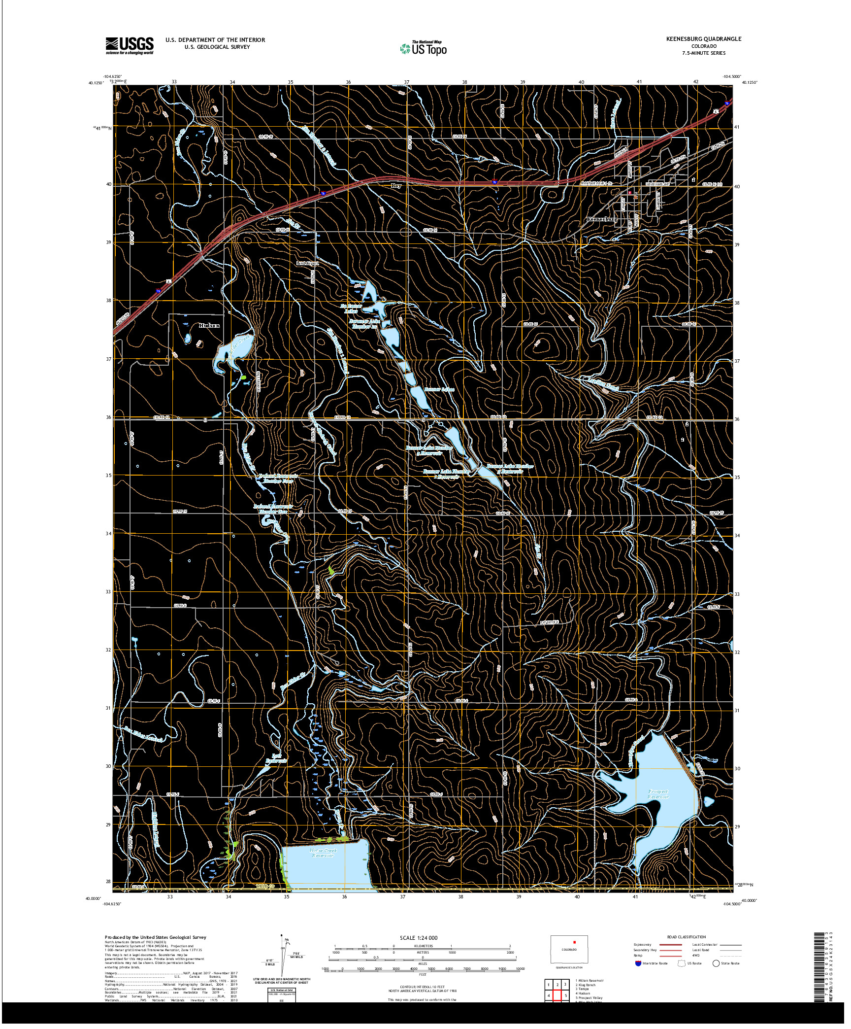 US TOPO 7.5-MINUTE MAP FOR KEENESBURG, CO