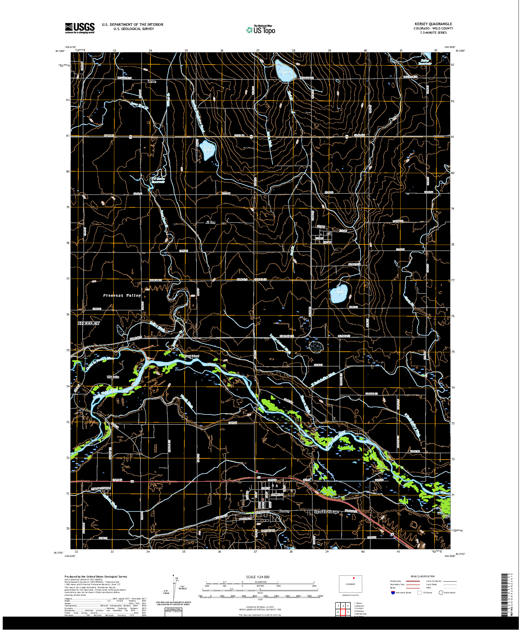 US TOPO 7.5-MINUTE MAP FOR KERSEY, CO