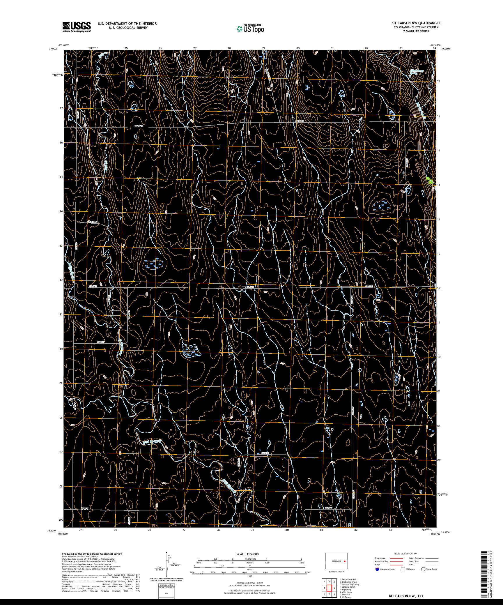 US TOPO 7.5-MINUTE MAP FOR KIT CARSON NW, CO