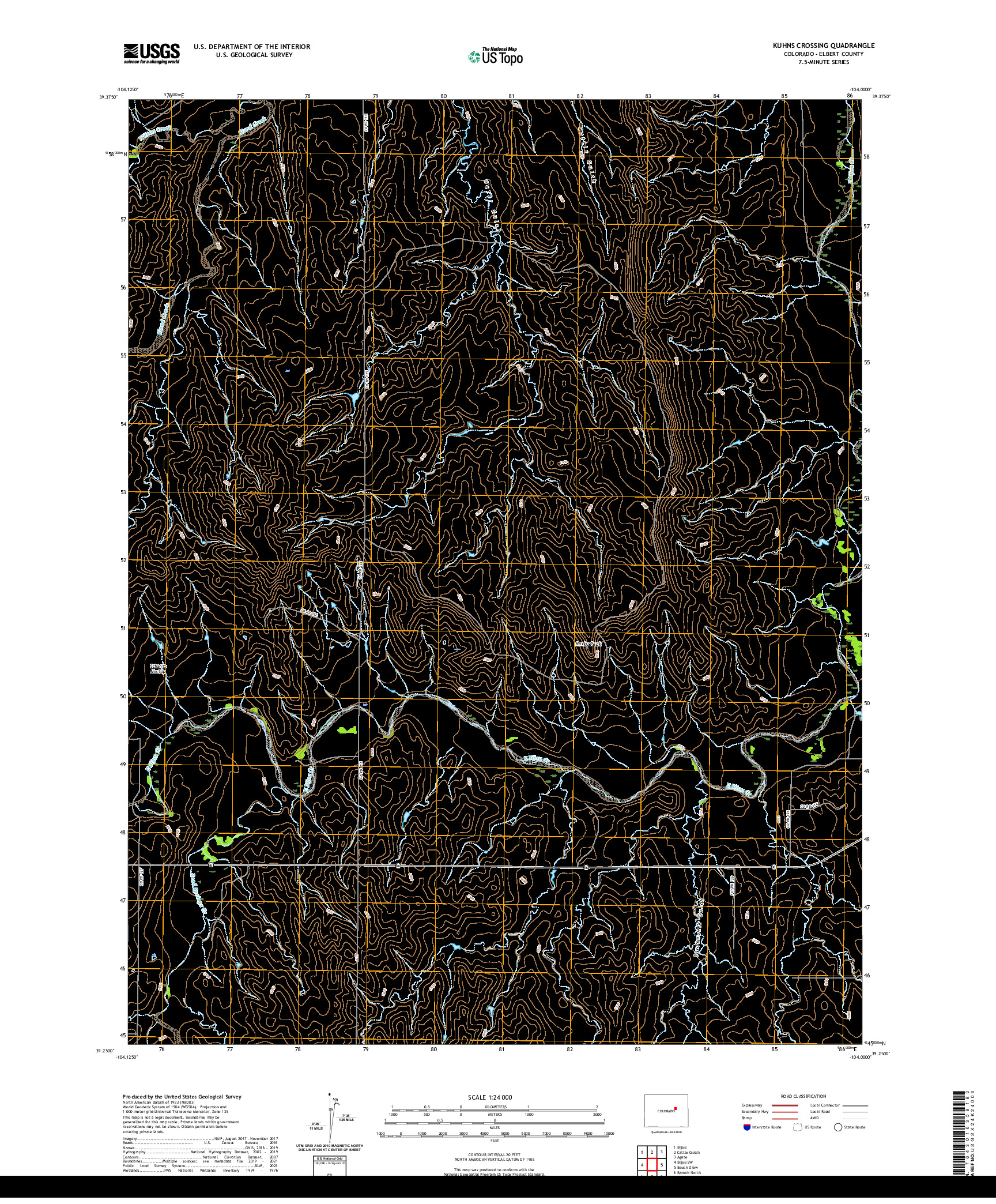 US TOPO 7.5-MINUTE MAP FOR KUHNS CROSSING, CO