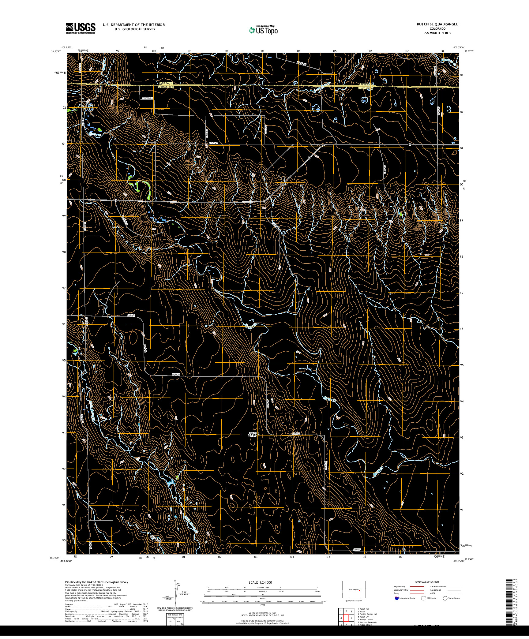 US TOPO 7.5-MINUTE MAP FOR KUTCH SE, CO