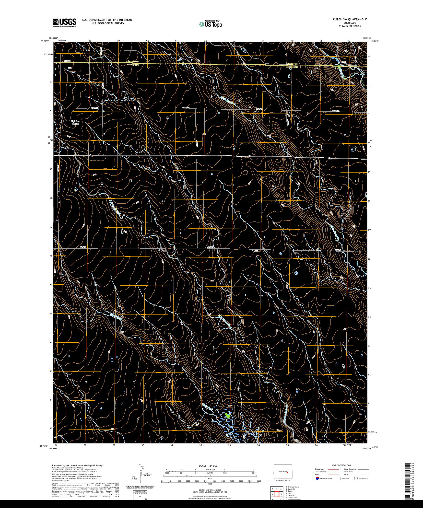 US TOPO 7.5-MINUTE MAP FOR KUTCH SW, CO