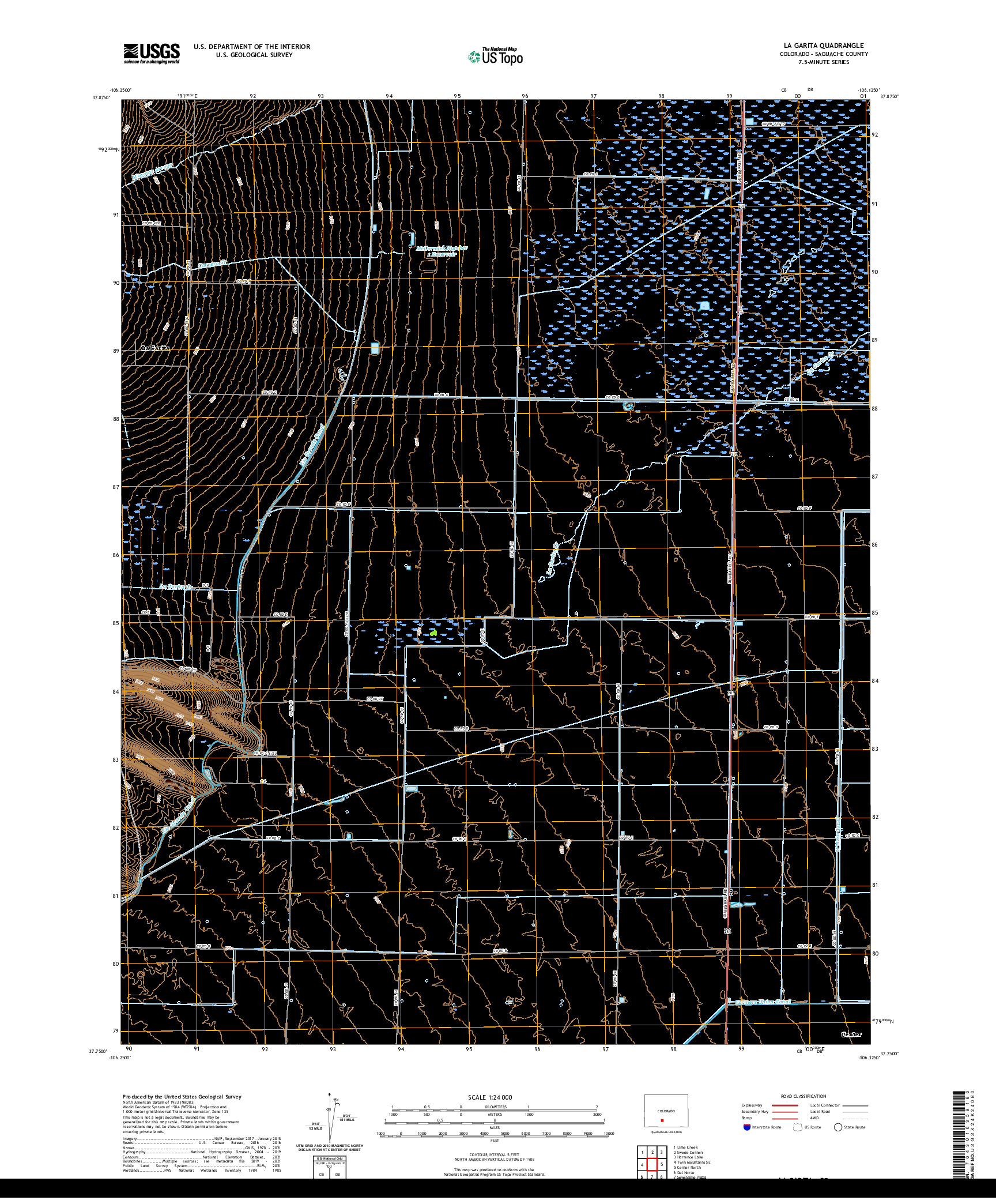 US TOPO 7.5-MINUTE MAP FOR LA GARITA, CO