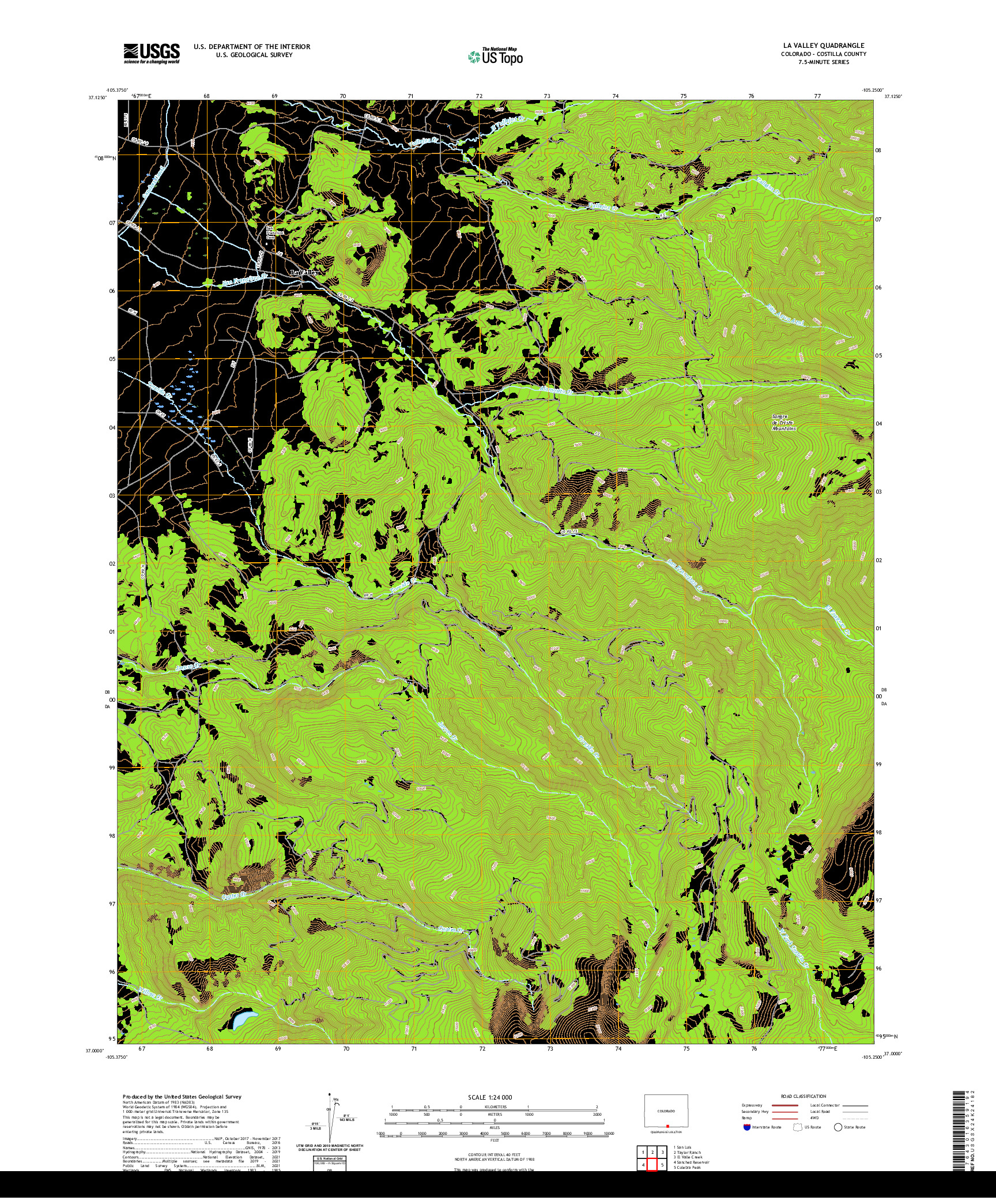 US TOPO 7.5-MINUTE MAP FOR LA VALLEY, CO