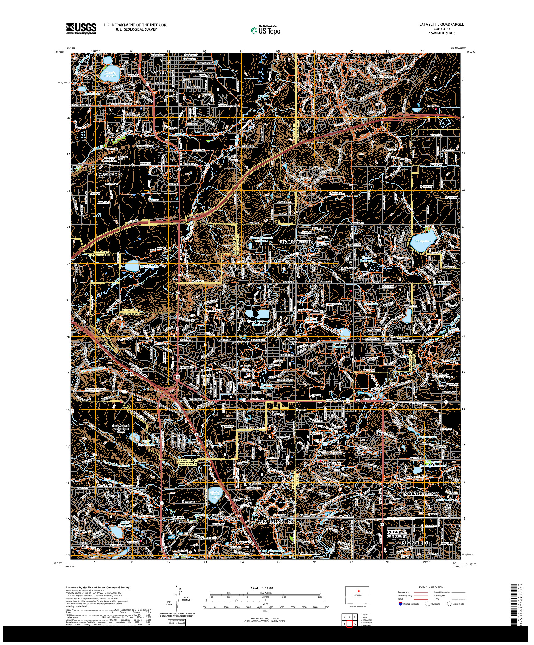 US TOPO 7.5-MINUTE MAP FOR LAFAYETTE, CO